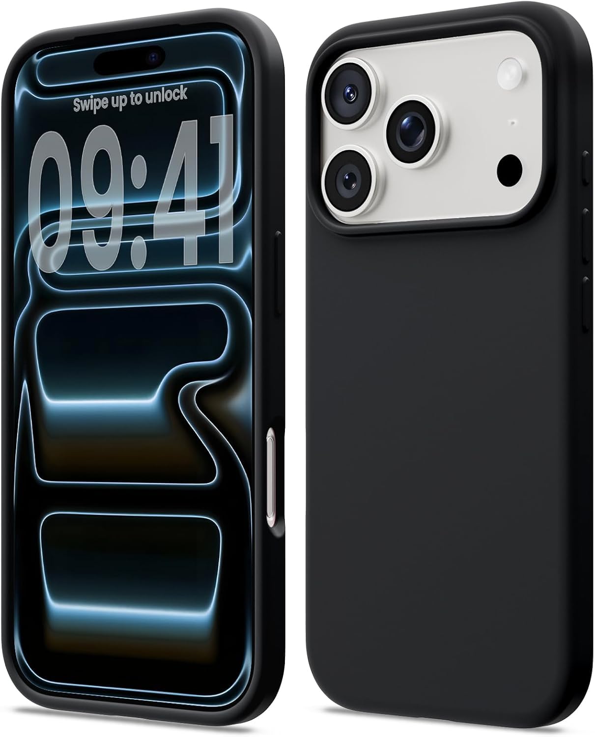 DIZORO Compatible with iPhone 17 Pro Max / 18 Pro Max Case, Liquid Silicone 3 Layers Full Covered Soft Gel Rubber Phone Case,Shockproof Protective Cover with Anti-Scratch Microfiber Lining-Black