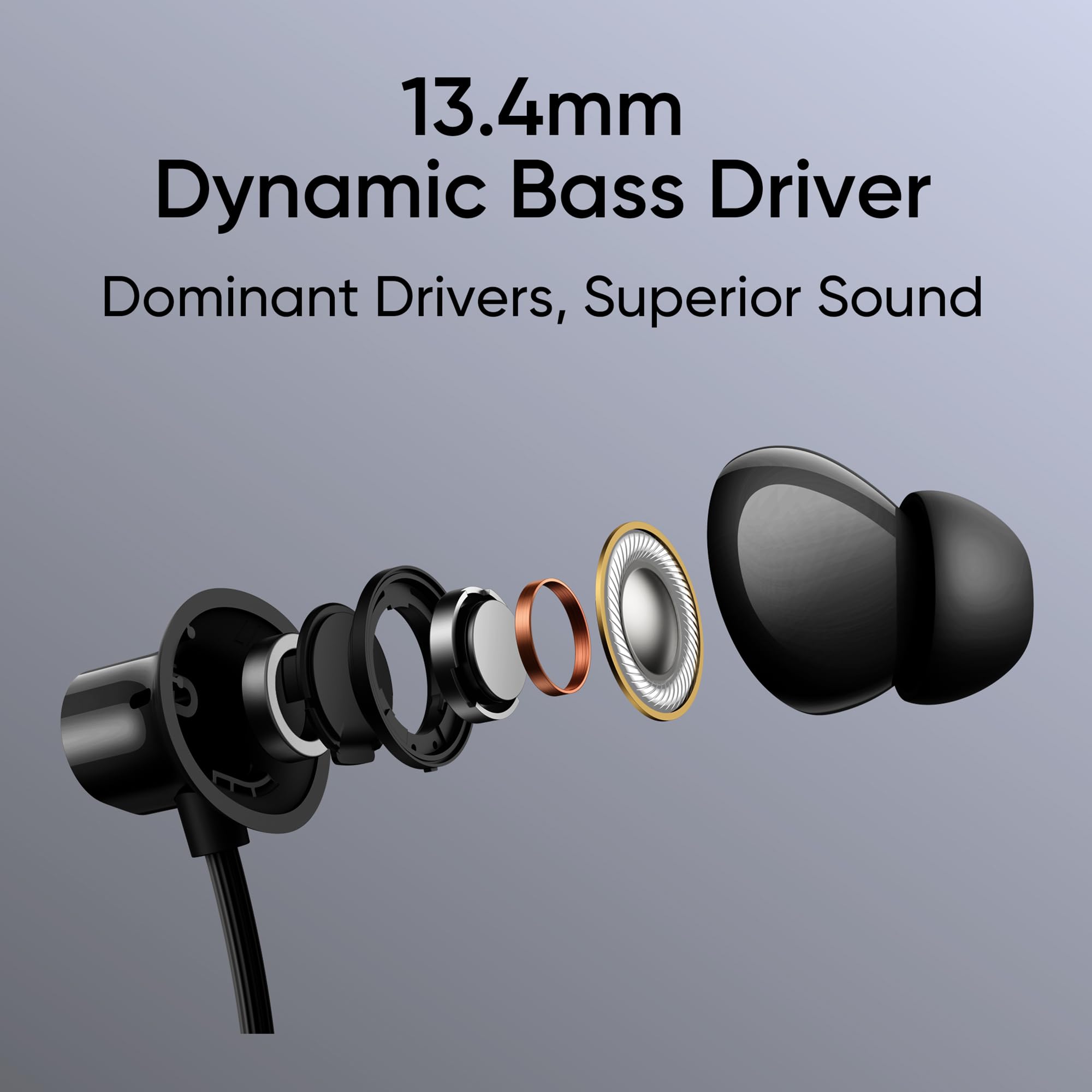 realme Buds Wireless 3 Neo in Ear Bluetooth Neckband with 13.4 Mm Dynamic Bass Boost Driver,Upto 32 Hours Playback,Fast Charge,Ai Enc,45Ms Low Latency,Ip55 Dust&Water Resistannt&Bluetooth V 5.4 Black image 3