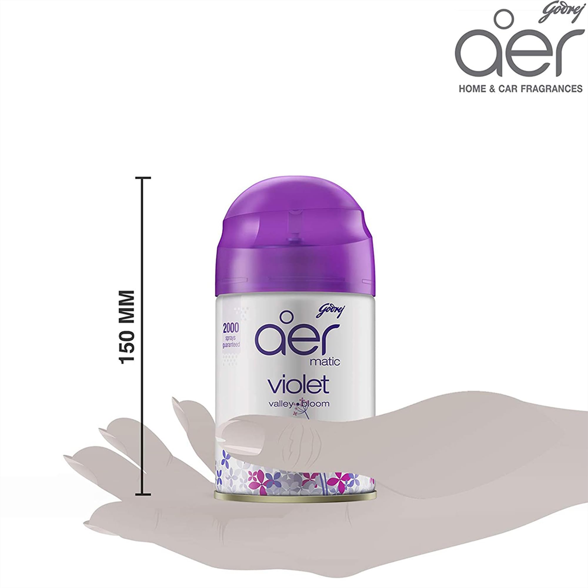 Godrej aer Matic Automatic Room Fresheners Refill Pack | Violet Valley Bloom | 2000 Sprays Guaranteed | Lasts up to 60 days (210ml) image 2