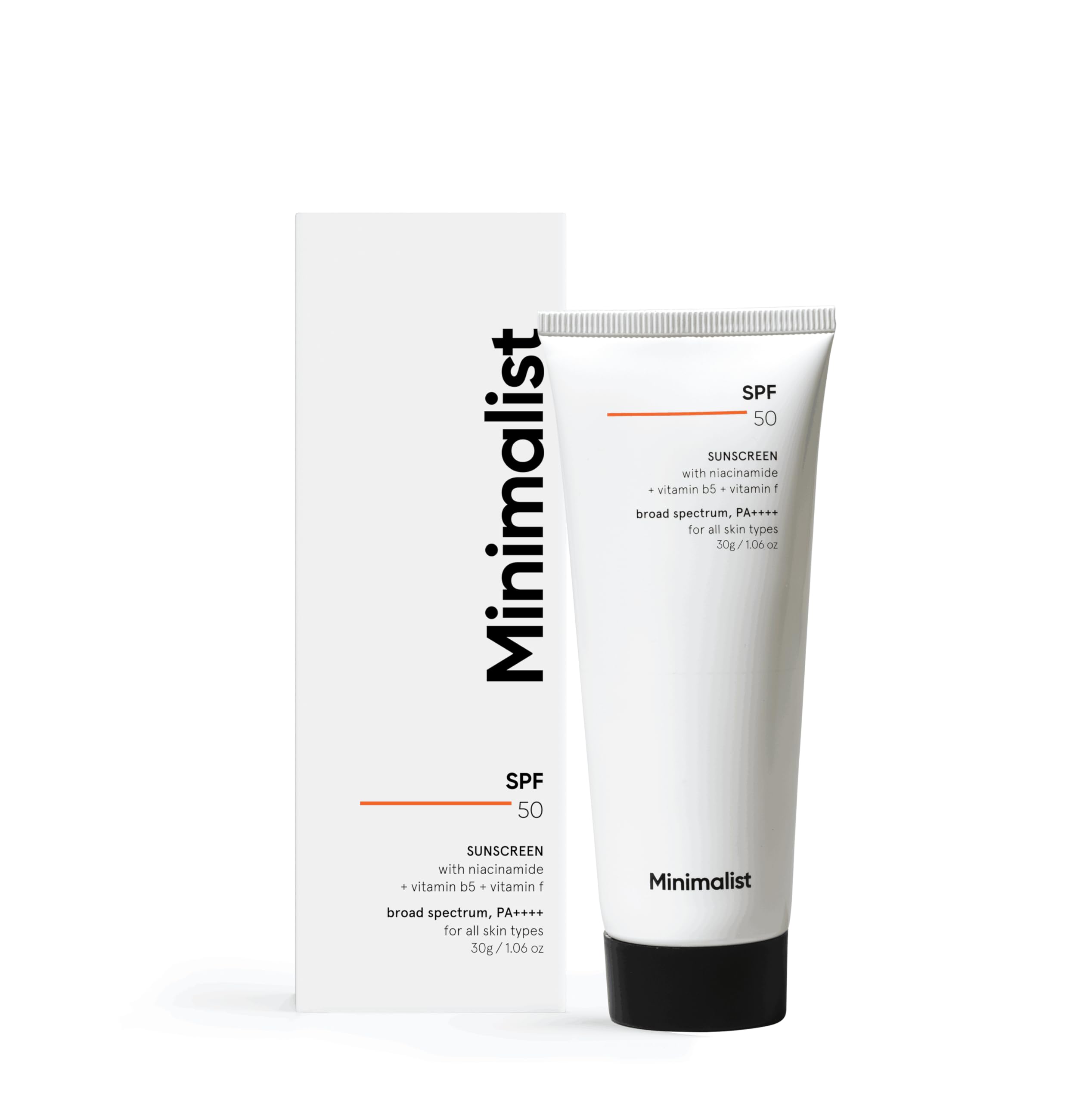 Minimalist Sunscreen SPF 50 PA+++ with Niacinamide & Multi-Vitamins | Clinically Tested in US (In-Vivo) | Lightweight with Multi-Vitamins | No White Cast | Broad Spectrum | Face Sunscreen for Men & Women | 30gm