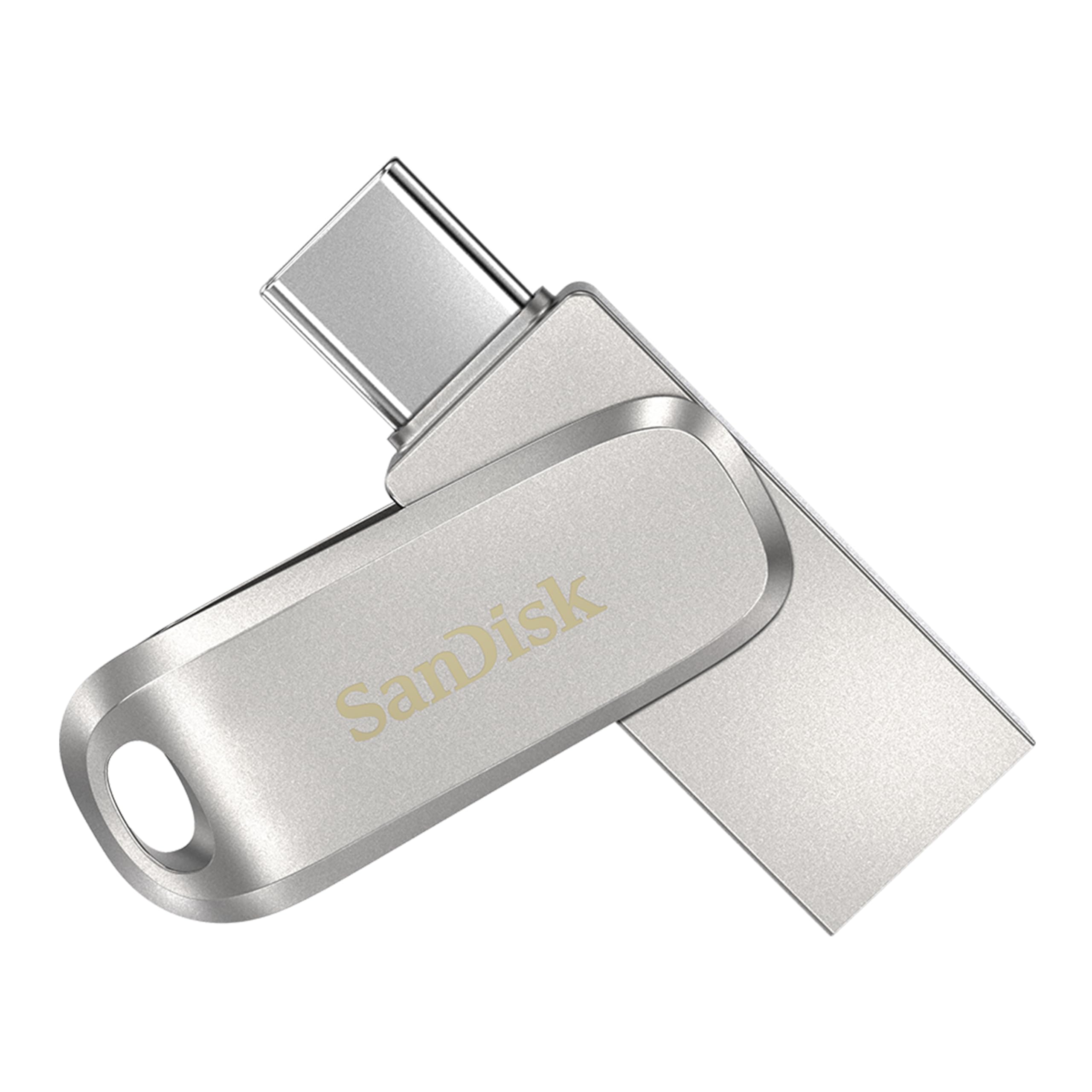 SanDisk Ultra Dual Drive Luxe USB_c Type-C 128GB, OTG, Upto 400MB/S, Pendrive, Silver, 5Y Warranty (SDDDC4-128G-I35)