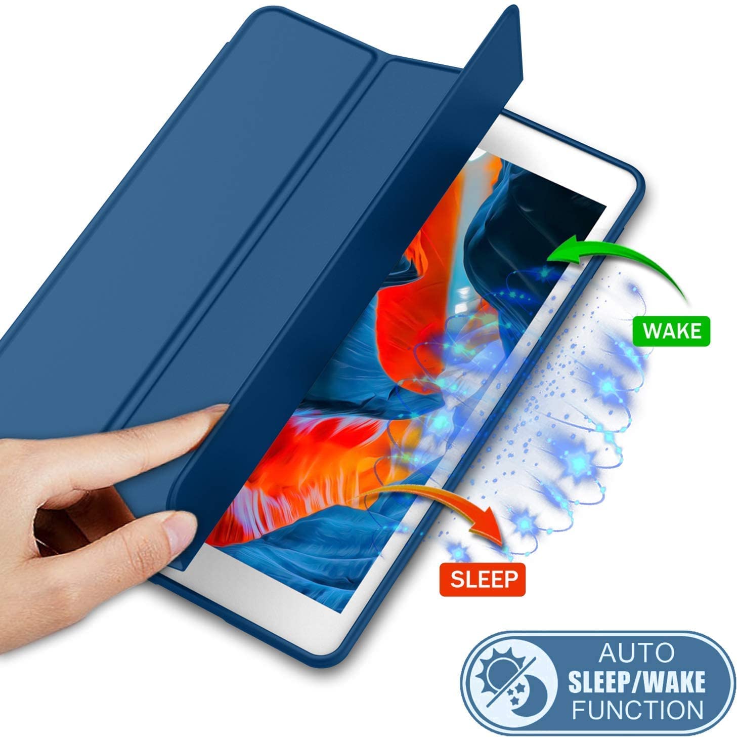 ProElite Smart Case for iPad (A16) 11th/10th Generation (2025/2022) [Auto Sleep/Wake Cover] [Pencil Holder] [Soft Flexible Case] Recoil Series for Apple iPad 10th/11th Gen - Dark Blue image 3
