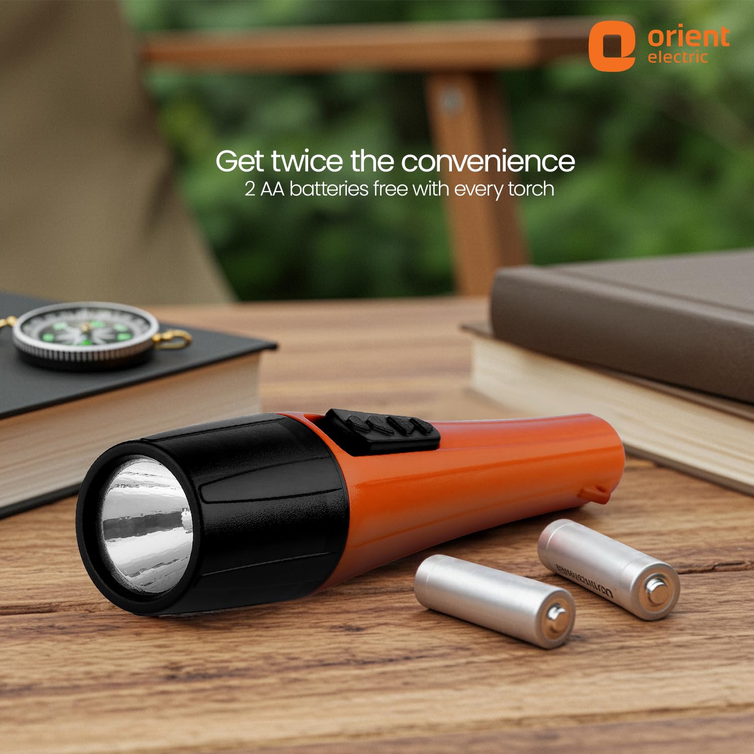 Orient Electric Bolt LED Torch Light | Orange & Black, Pack of 1 image 4