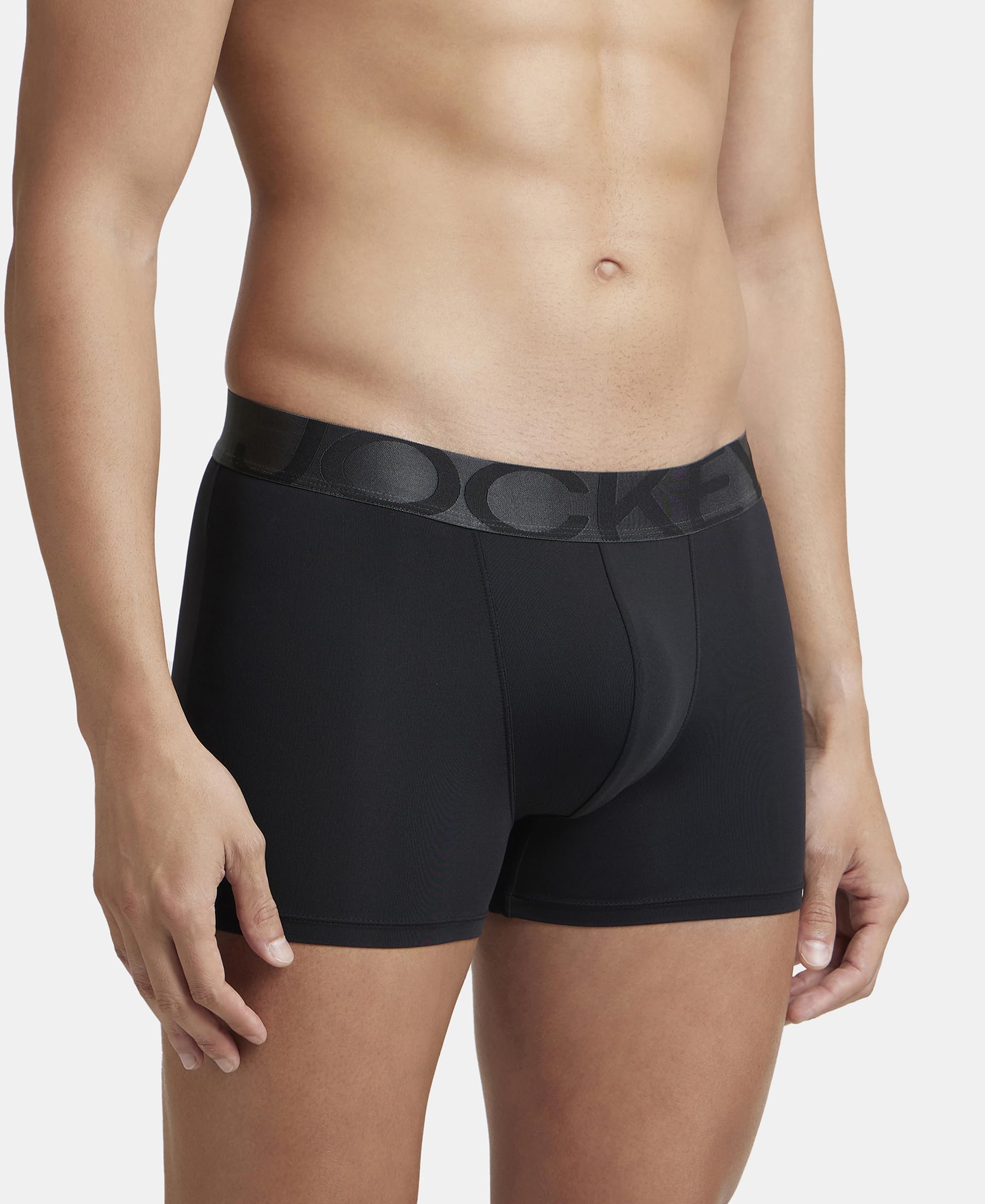 Jockey IC28 Men's Tactel Microfiber Elastane Stretch Solid Trunk with Moisture Move Treatment image 2