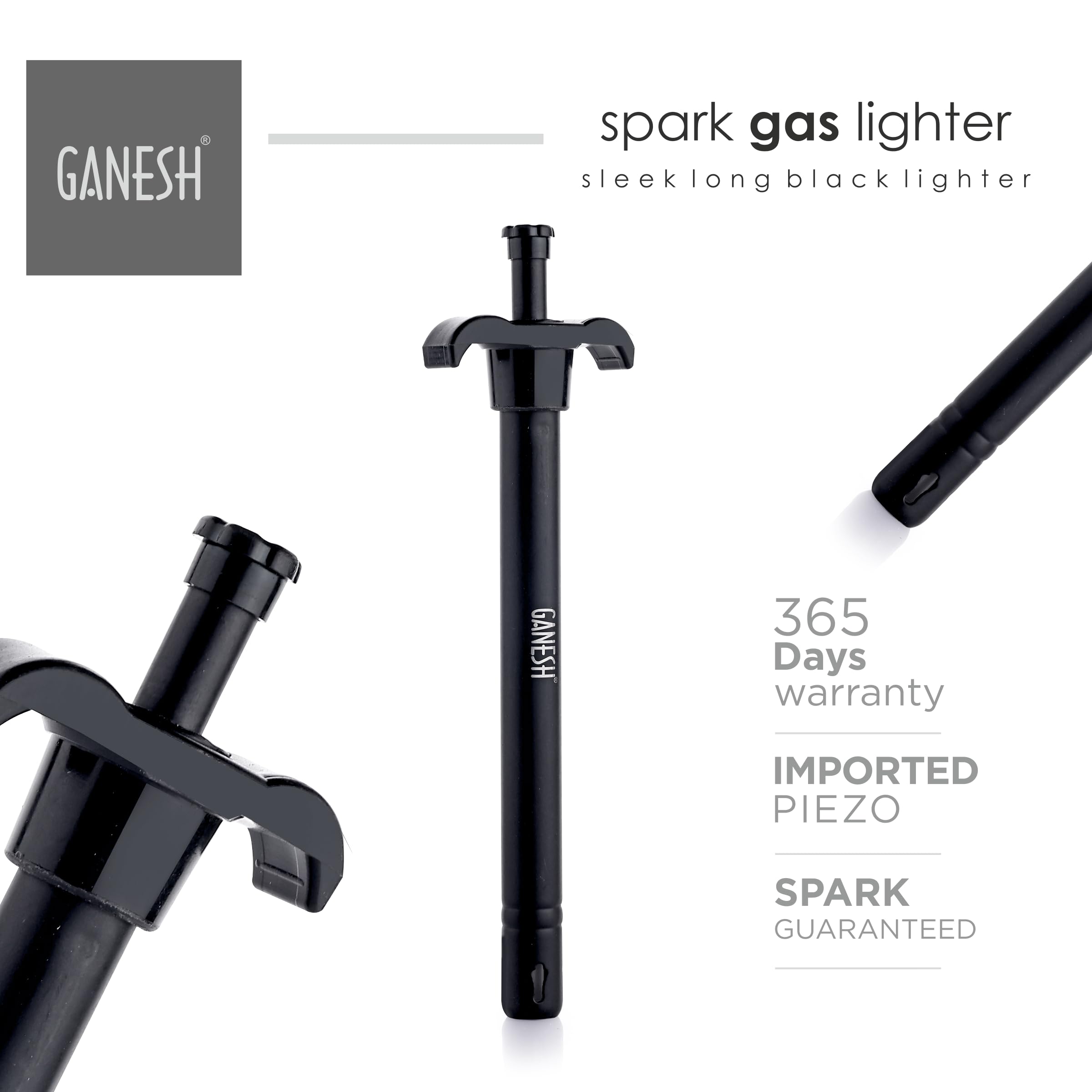 Ganesh Spark Gas Lighter for Kitchen Use Restaurants Metal Gas Stove Lighter Regular Size Easy Grip Long Lasting, Rust Proof image 3