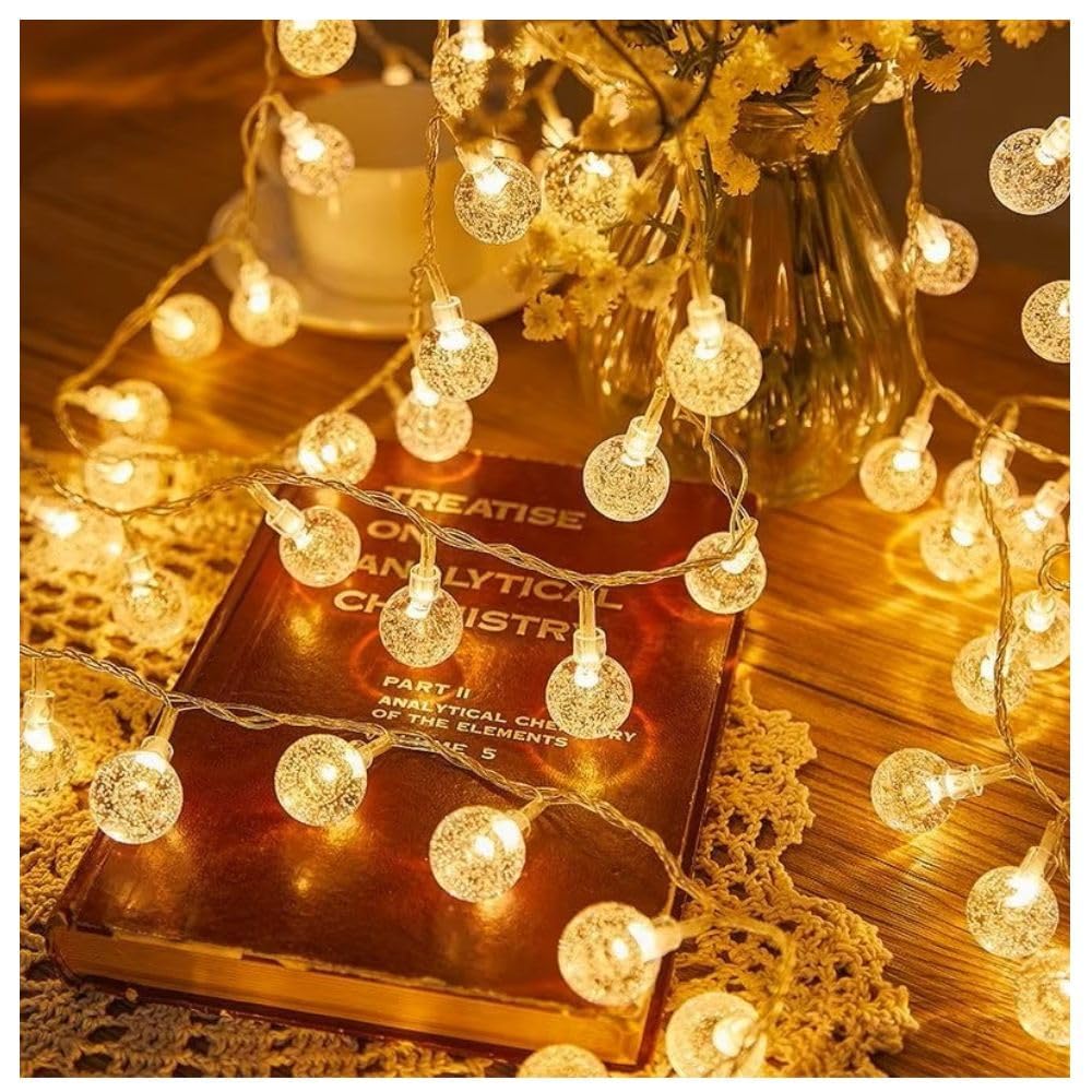 Desidiya® 14 LED Crystal Ball String LED Diwali Lights for Decoration for Home 4 Mtr Warm White Waterproof Decorative Lights for Festival, Birthday, Wedding, Party for Home, Patio, Lawn, Restaurants image 2
