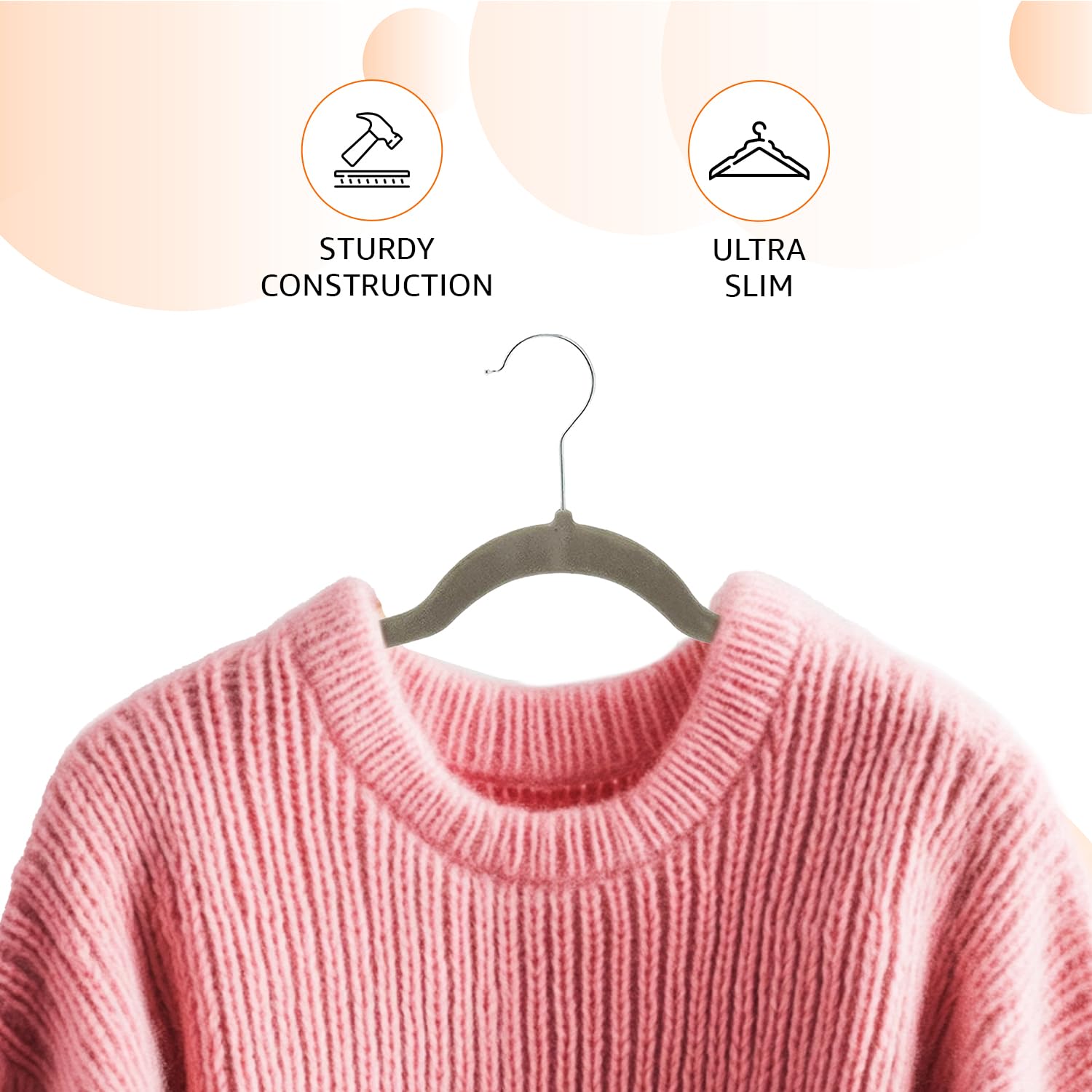 AmazonBasics Velvet Suit Hangers - 30-Pack, Grey image 3