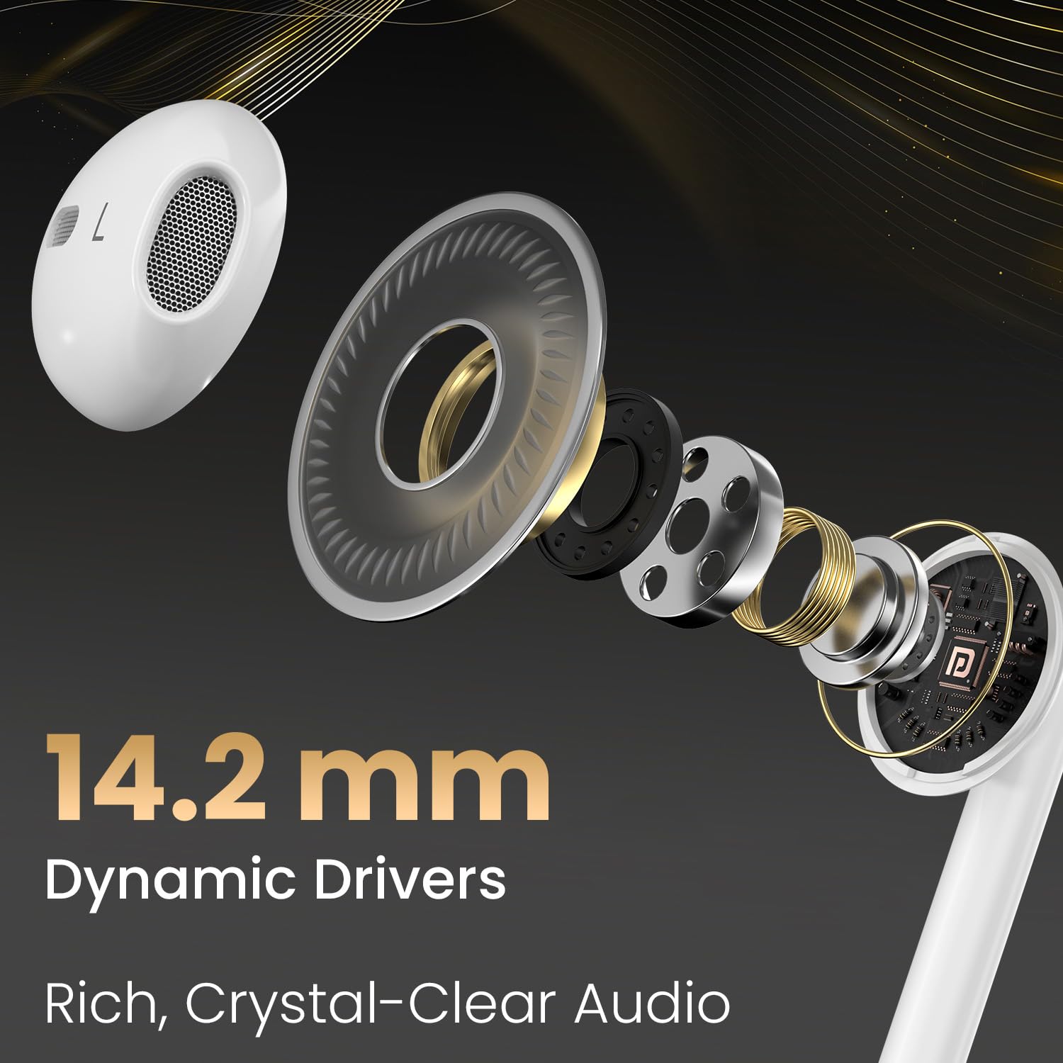 Portronics Conch Theta A in Ear 3.5mm Wired Earphones with In Line HD Mic, Powerful Audio, 14.2mm Dynamic Driver, Unique Earbuds Design, TPE Anti Tangle Wire,In line Controls,Wide Compatibility(White) image 4