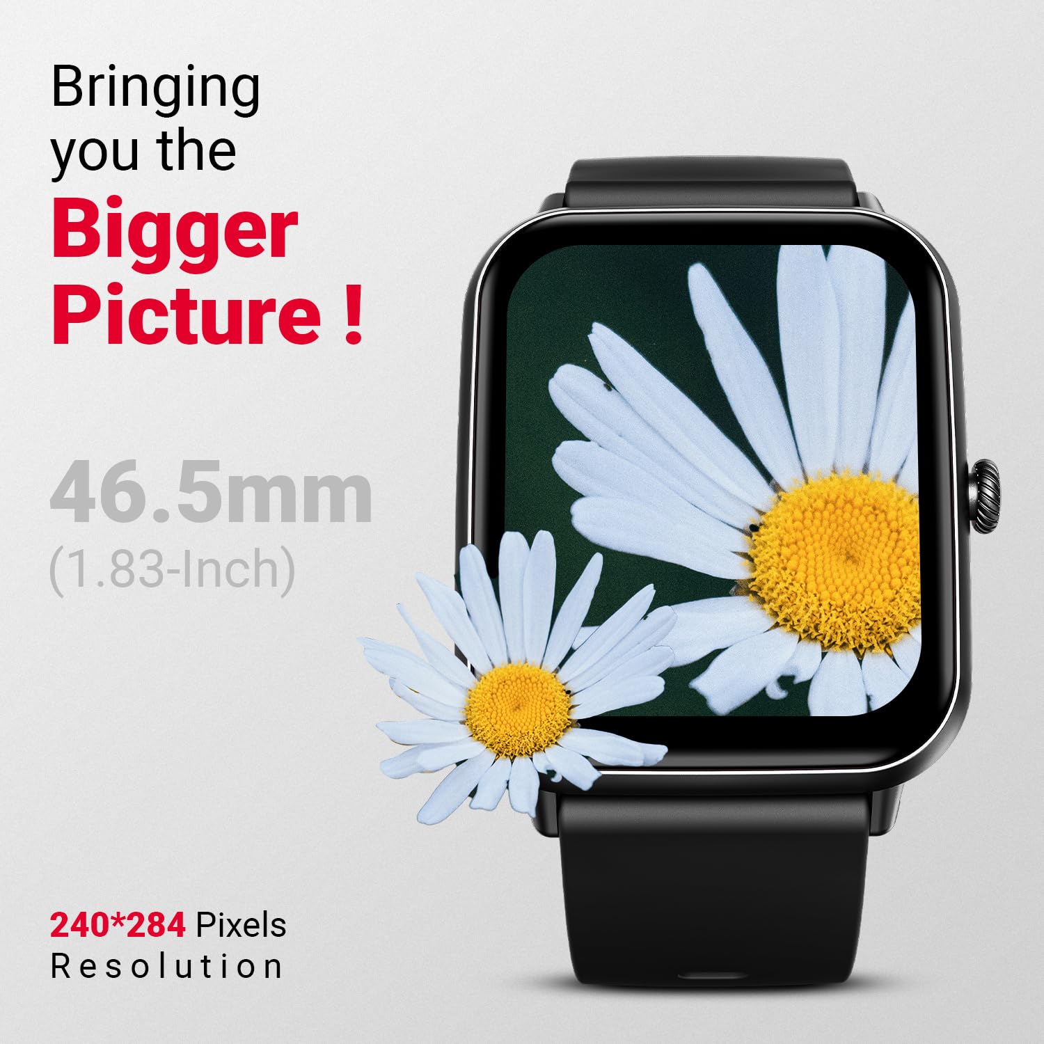 Fire-Boltt Ninja Call Pro Plus Bluetooth Calling Smart Watch, 1.83″ HD Display, AI Voice Assistant, 120+ Sports Modes, IP67 Waterproof, SpO2 & Heart Rate Monitor Smartwatch for Men & Women - Black image 3