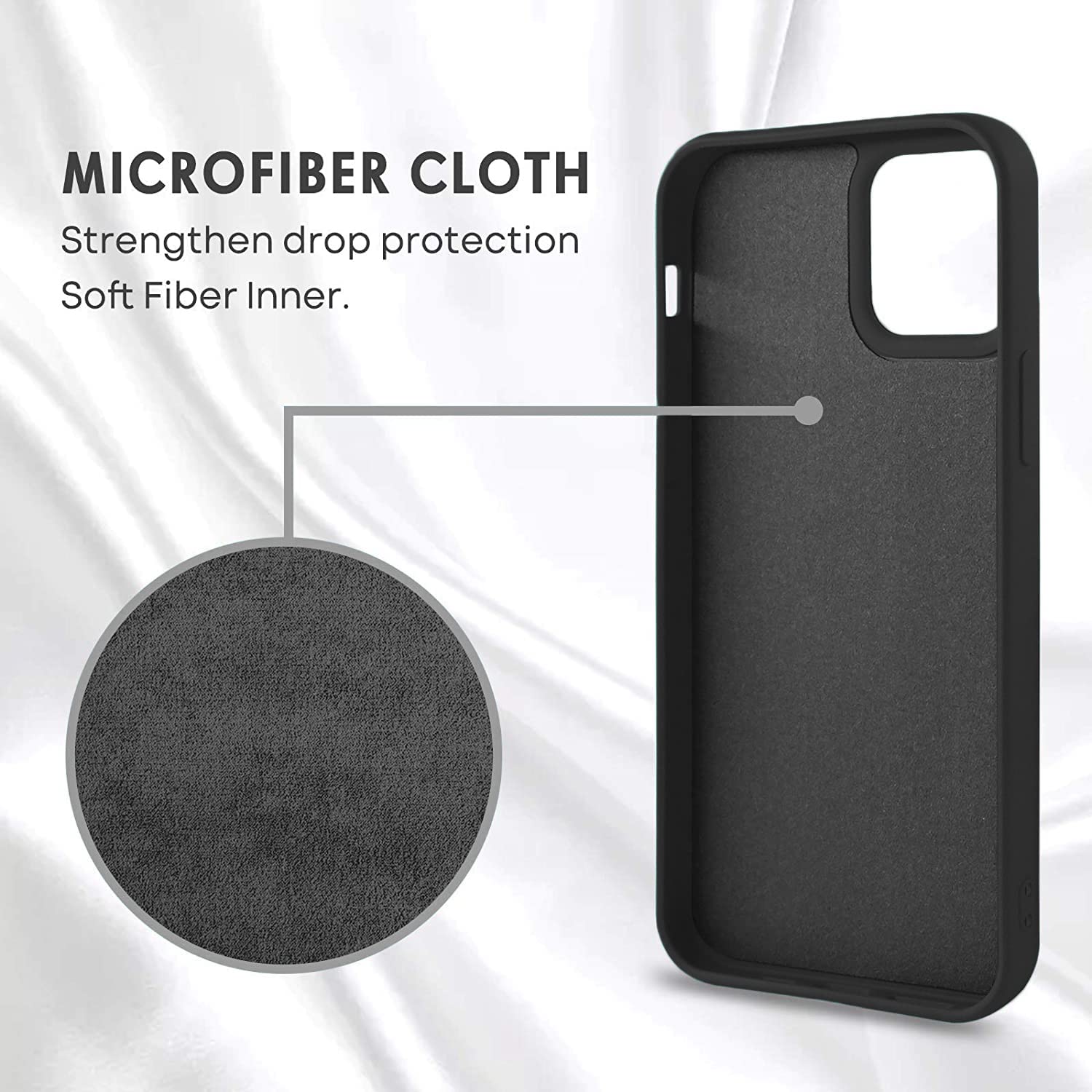 DIZORO® Compatible with iPhone 13 Case, Liquid Silicone Case, Full Body Protective Cover, Shockproof, Slim Phone Case, Anti-Scratch Soft Microfiber Lining,(6.1 inch - Black) image 4