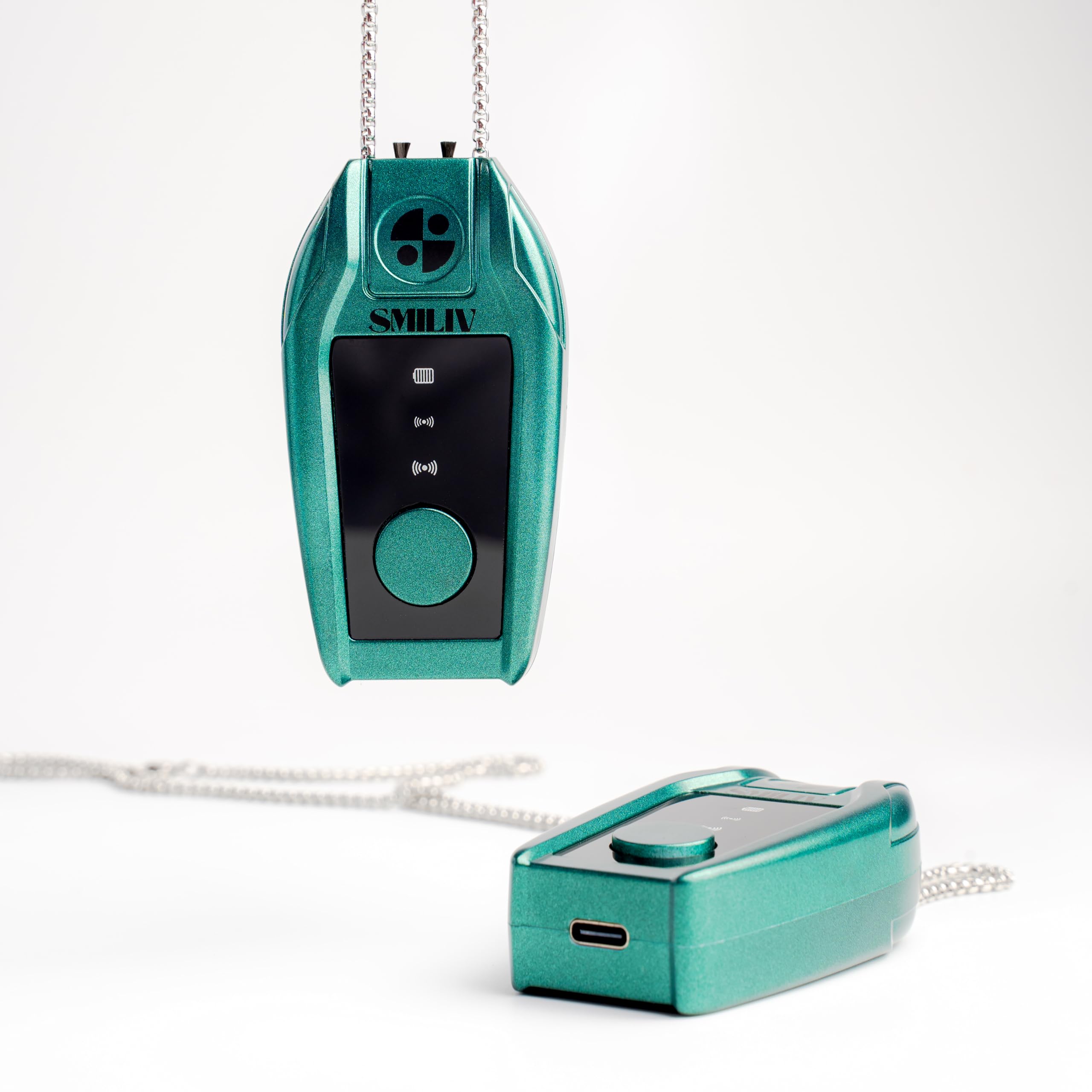 Portable Air Purifier – 99% Efficient | Wearable with Lanyard | Type-C Rechargeable | Eliminates Pollution, Dust, Bacteria | Compact – Silver & Green (Green) image 4