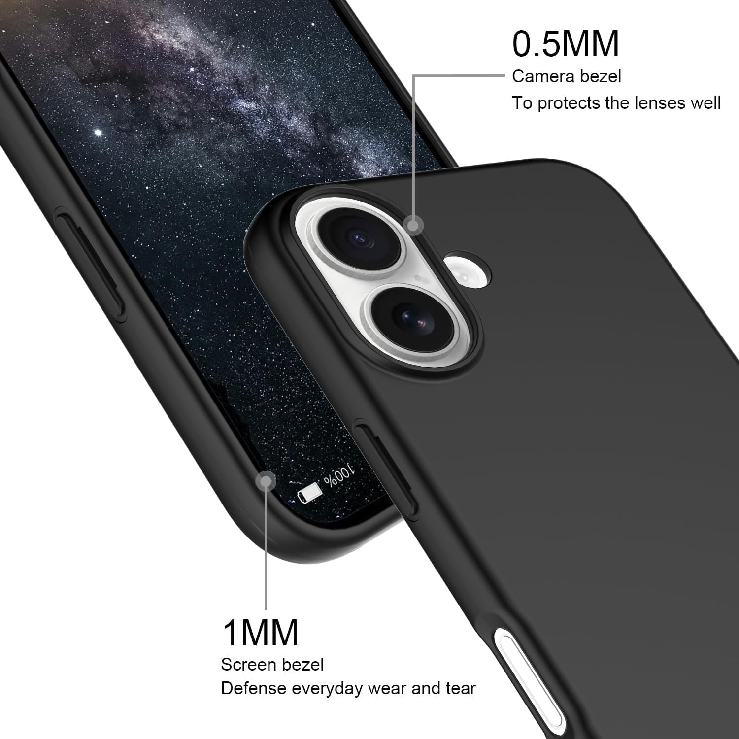 DIZORO Compatible with iPhone 17 Case 6.3, Slim Liquid Silicone 3 Layers Full Covered Soft Gel Rubber Phone Cases Protective Back Cover 6.3 Inch - Black image 5