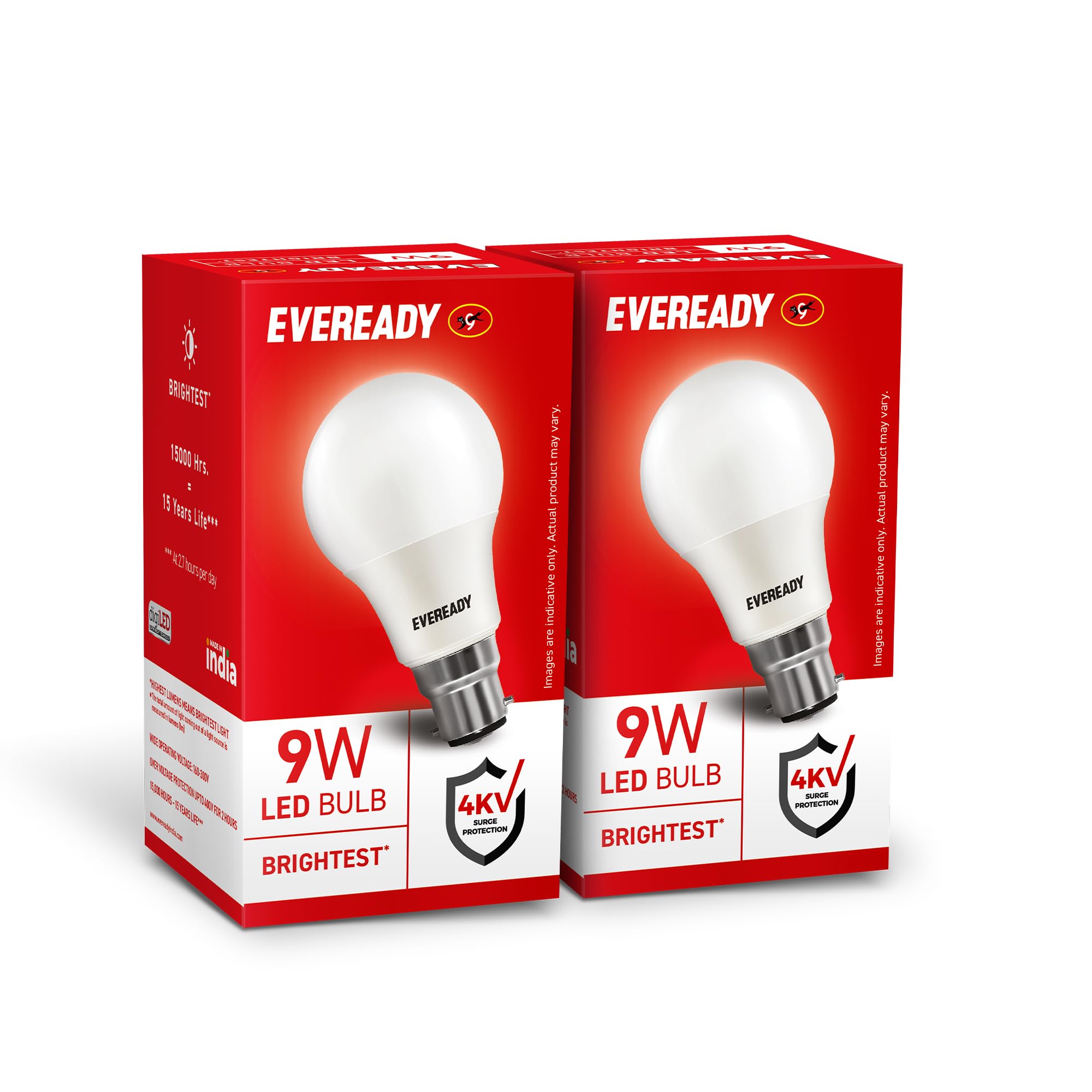 EVEREADY 9W LED Bulb, Cool Day Light (6500K), B22 Base