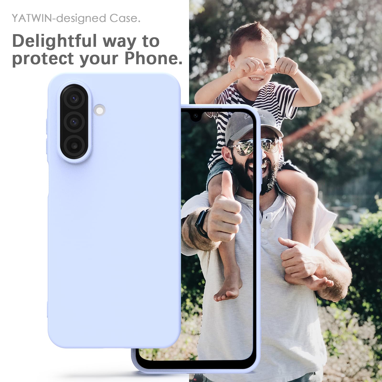 YATWIN Silicone Case for Samsung Galaxy A17 4g/5g, Soft-Touch, Shockproof, DustProof, Antiskid Phone Cover for Samsung Galaxy A17 4g/5g - Lilac image 2