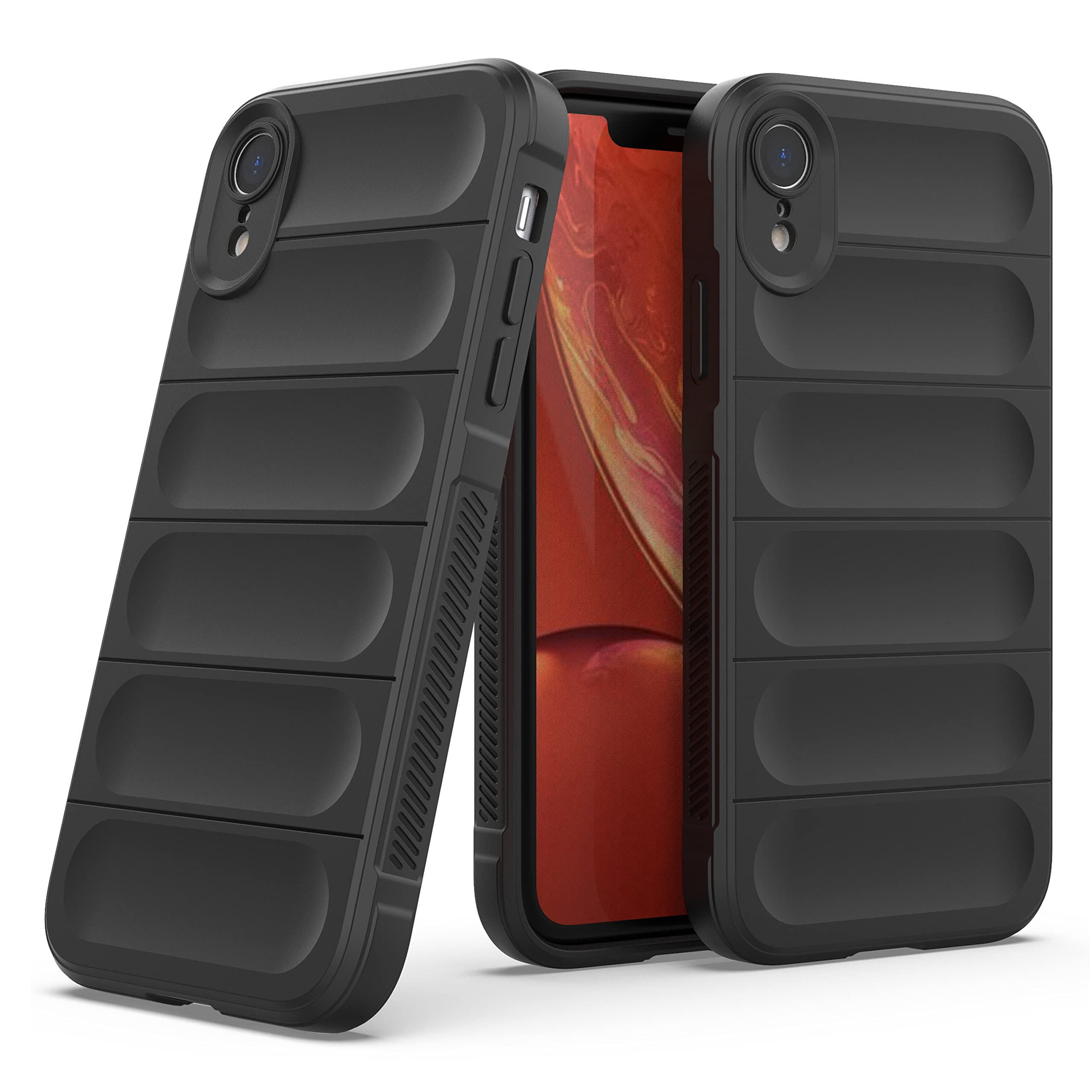 Zapcase Back Case Cover for iPhone XR | Compatible for iPhone XR Back Cover | Liquid Silicon Magic Case with Camera Protection | Black