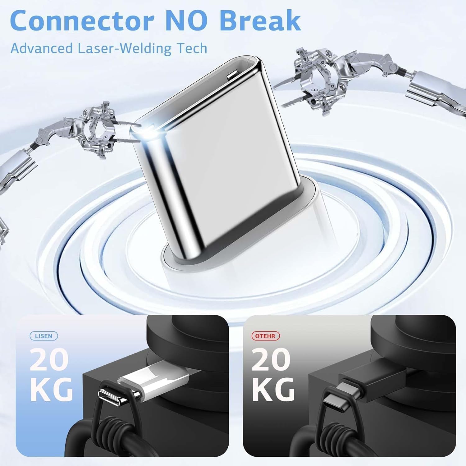 Type C To C (45W) Sync & Charging Cable,Compatible With IP Series 15 & Android Smart Phones, Tablets(1M) PD With Rapid Data Transmission white image 2