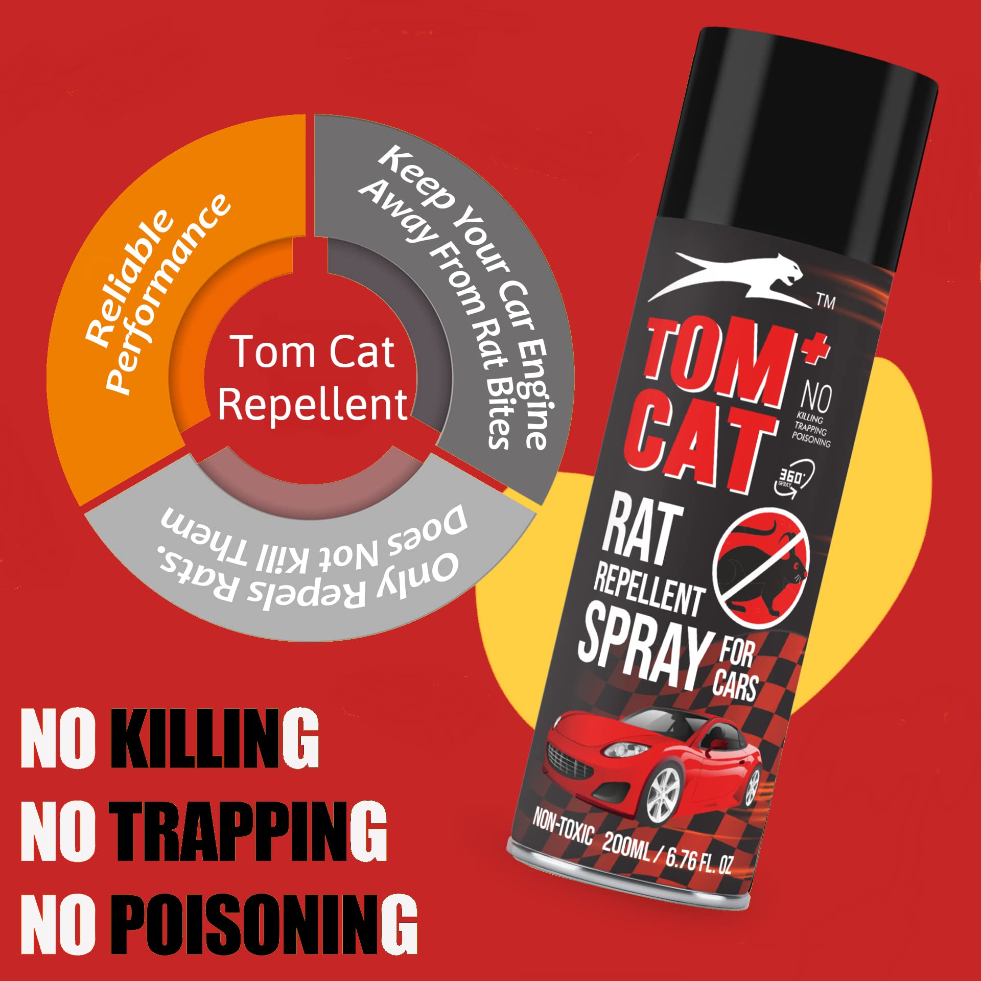 Shadow Securitronics Tom CAT No Entry Rat Repellent Spray for Cars Highly Effective with and Lasts 1 Year Leak Free Easy to Spray Nozzle 1st time in India (1) - FORMULATION 1 X 200 ML image 4