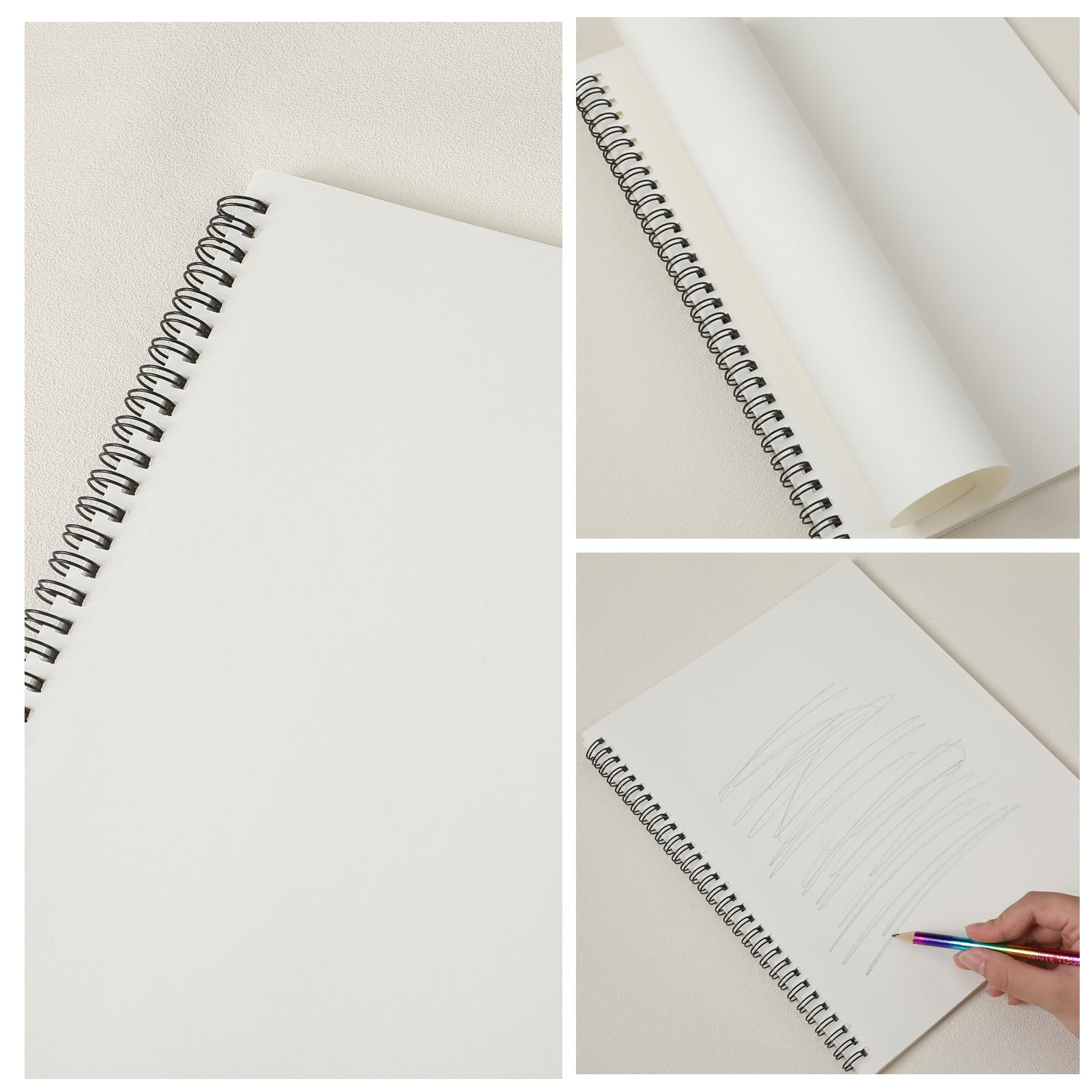 Qilery 24 Pcs 11 x 8.5'' Sketch Book 30 Sheets Each Top Spiral Bound Sketch Pad 100 GSM Drawing Paper Acid Free Drawing Notebook Art Sketchbook for Drawing Painting Sketching Artists Kids Adults image 5