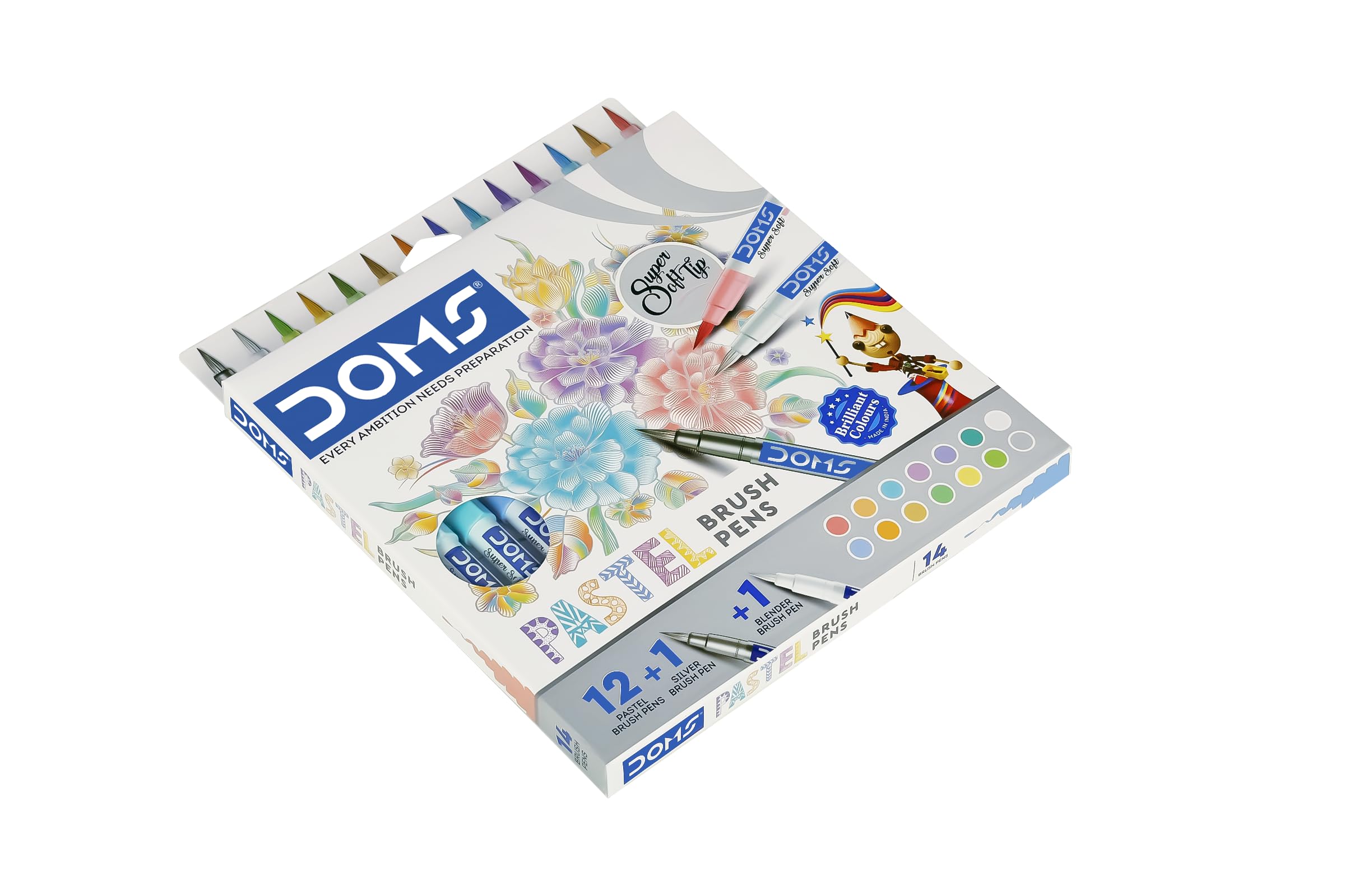 Doms Pastel Brush Pens (14 Shades | 12 + 1 + 1) (Pack of 1) image 3