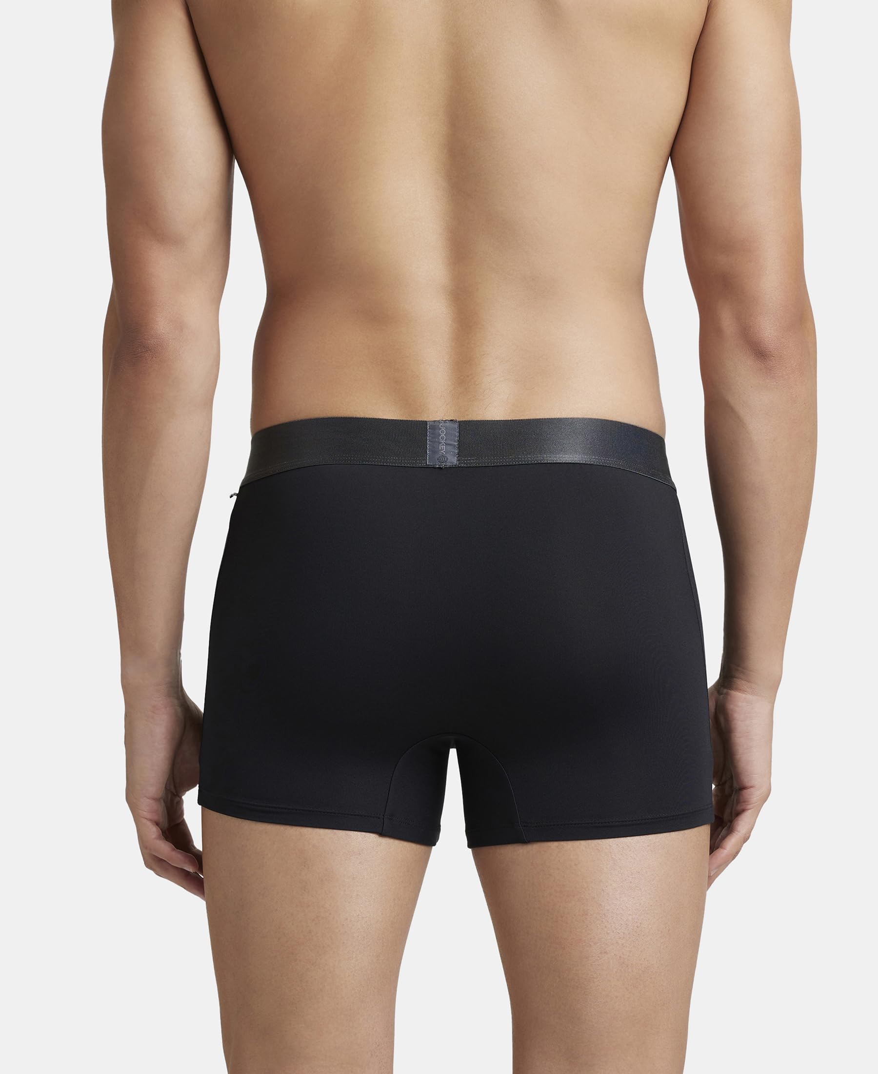 Jockey IC28 Men's Tactel Microfiber Elastane Stretch Solid Trunk with Moisture Move Treatment image 3