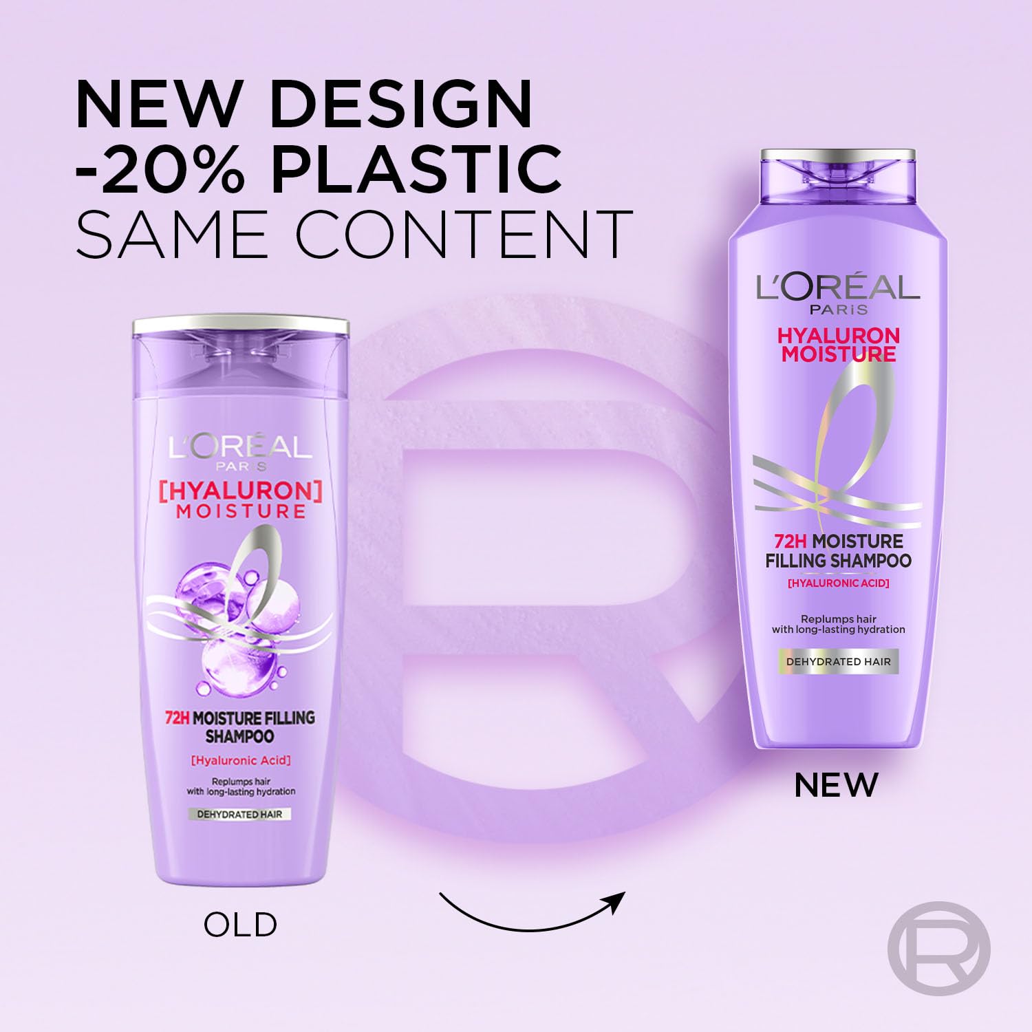 L Oréal Paris Moisture Filling Shampoo, With Hyaluronic Acid, For Dry & Dehydrated Hair, Adds Shine & Bounce, Hyaluron Moisture 72H, 340Ml. image 3