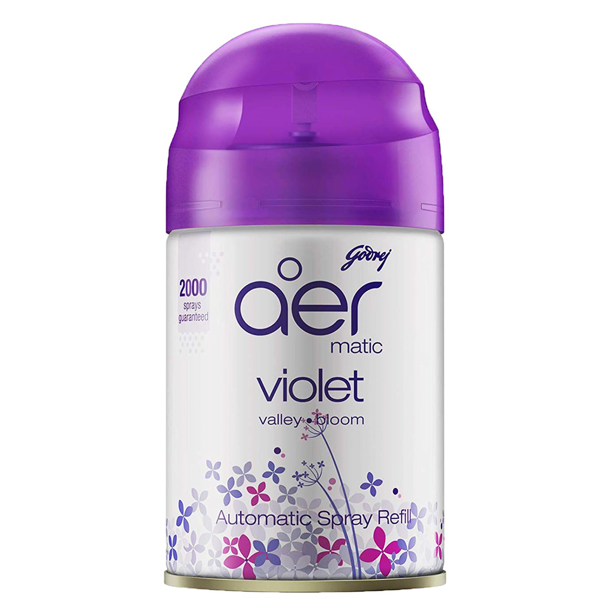Godrej aer Matic Automatic Room Fresheners Refill Pack | Violet Valley Bloom | 2000 Sprays Guaranteed | Lasts up to 60 days (210ml)