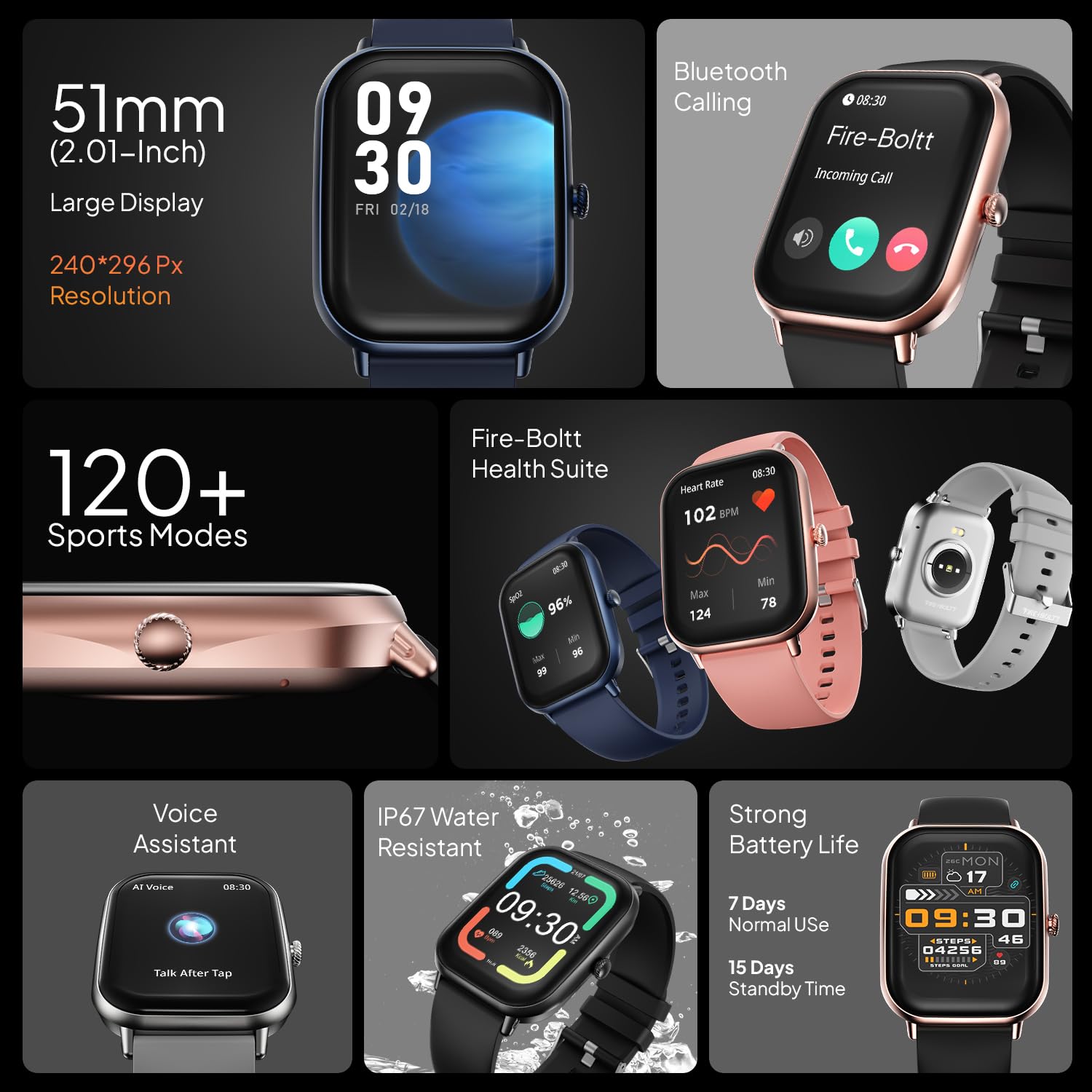 Fire-Boltt Ninja Call Pro Max Bluetooth Calling Smart Watch, 2.01