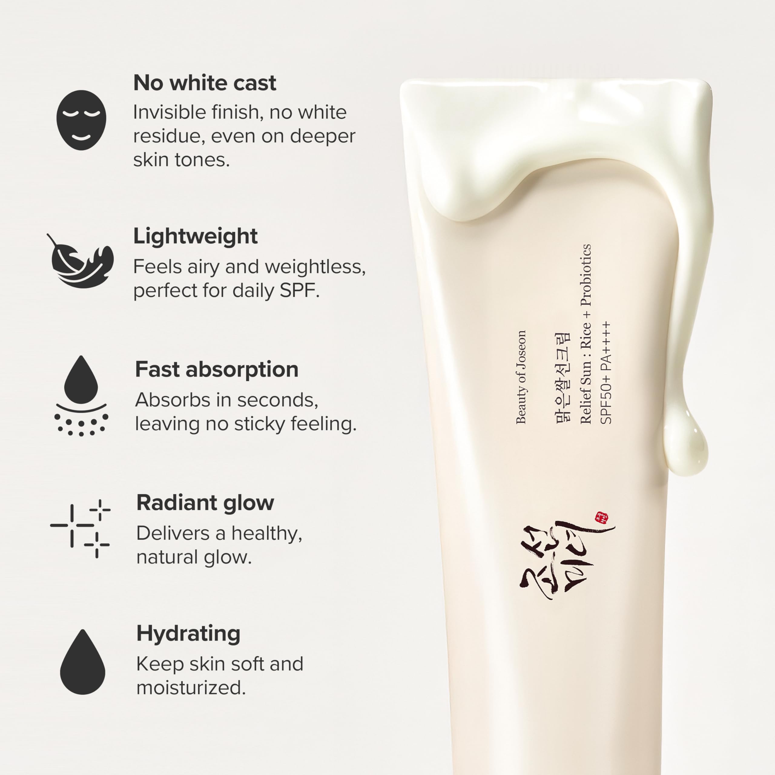 Beauty of Joseon Relief Sun Rice + Probiotics 50 ml SPF 50+ PA++++ Lightweight Korean Sunscreen for Oily Skin image 3