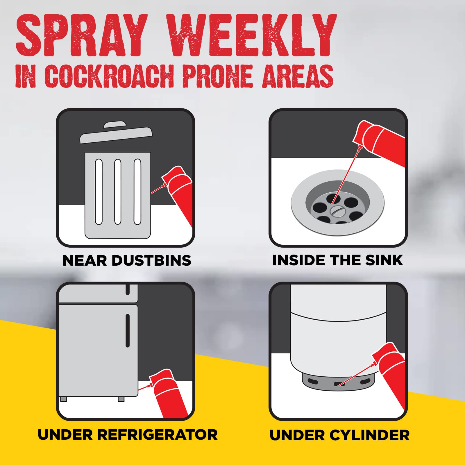 HIT Crawling Insect Killer Cockroach Killer Spray | Instant Kill | Deep-Reach Nozzle | Fresh Fragrance, 700ml image 5