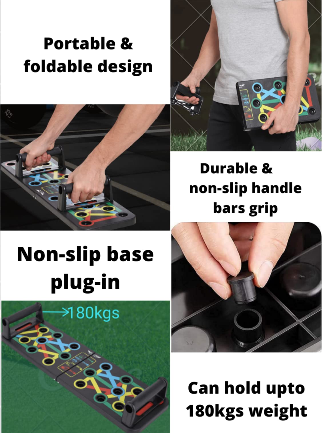 Pushup Board with Ebook training guide(Downloadable) -15 in 1 Pushup Board for Men & Women - Foldable Push-up Board and Push up bar System - Push up Board for Men - Flex Board (PUSH UP BOARD COMBO) image 5