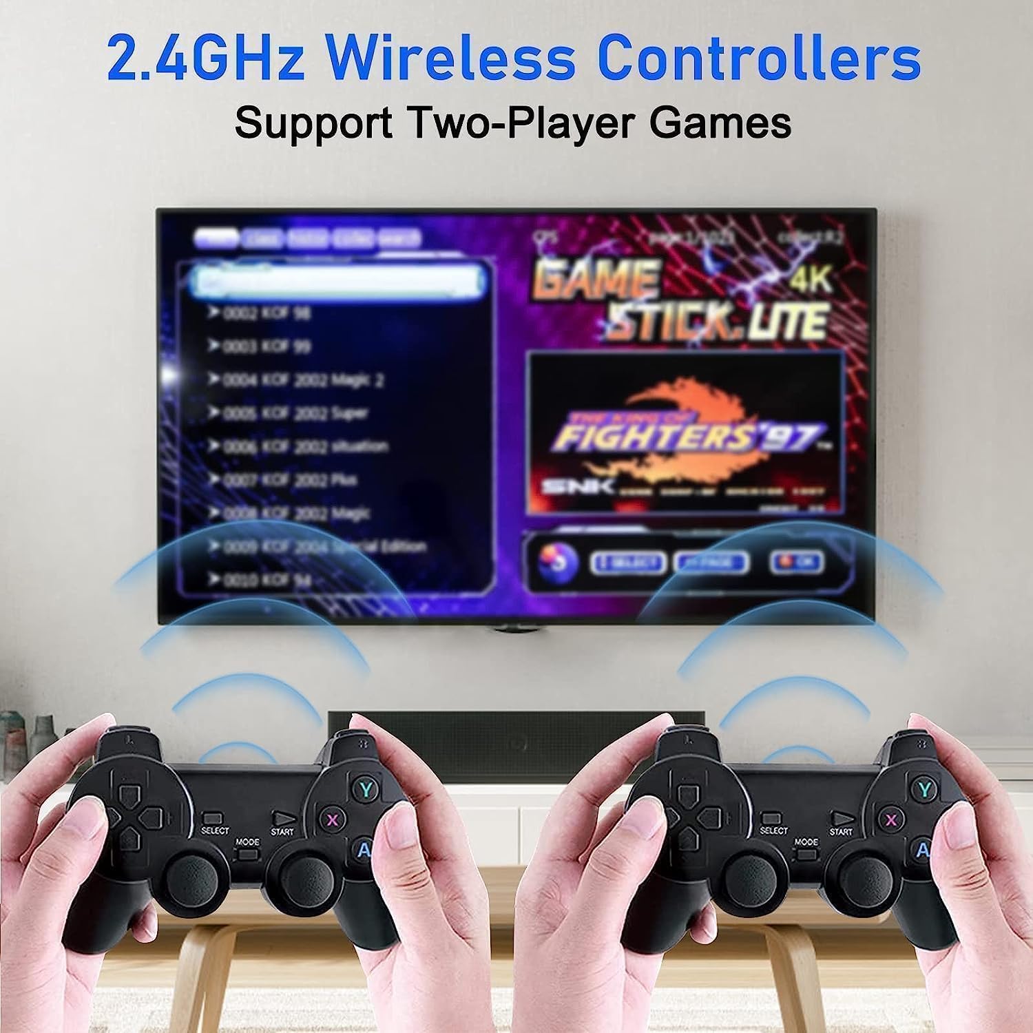 New Video Game for Tv | Video Games for Tv Gaming | Wireless Retro Gaming Console 4K HD | Plug & Play Video Games for TV | 21K+ Games | 10 Emulators | Dual-Players Game Stick for Kids image 3
