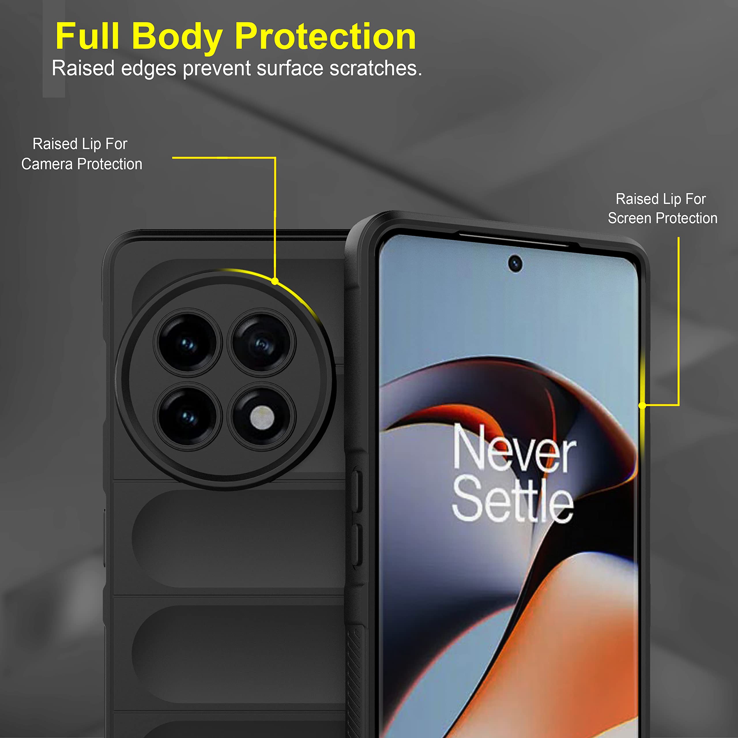 Zapcase Back Case Cover for Oneplus 11R 5G | Compatible for Oneplus 11R 5G Back Cover | Liquid Silicon Magic Case with Camera Protection | Black image 3