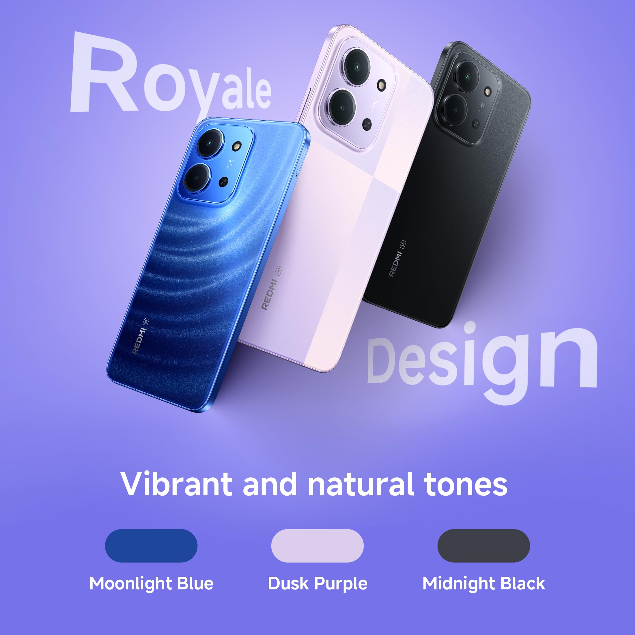 Redmi 15C 5G Prime Edition Dusk Purple 6GB + 128GB | Massive 6000mAh Battery | Segment's Largest 17.53cm Display Up to 120Hz | MediaTek Dimensity 6300 | 33W Fast Charging | 50MP AI Dual Camera image 4