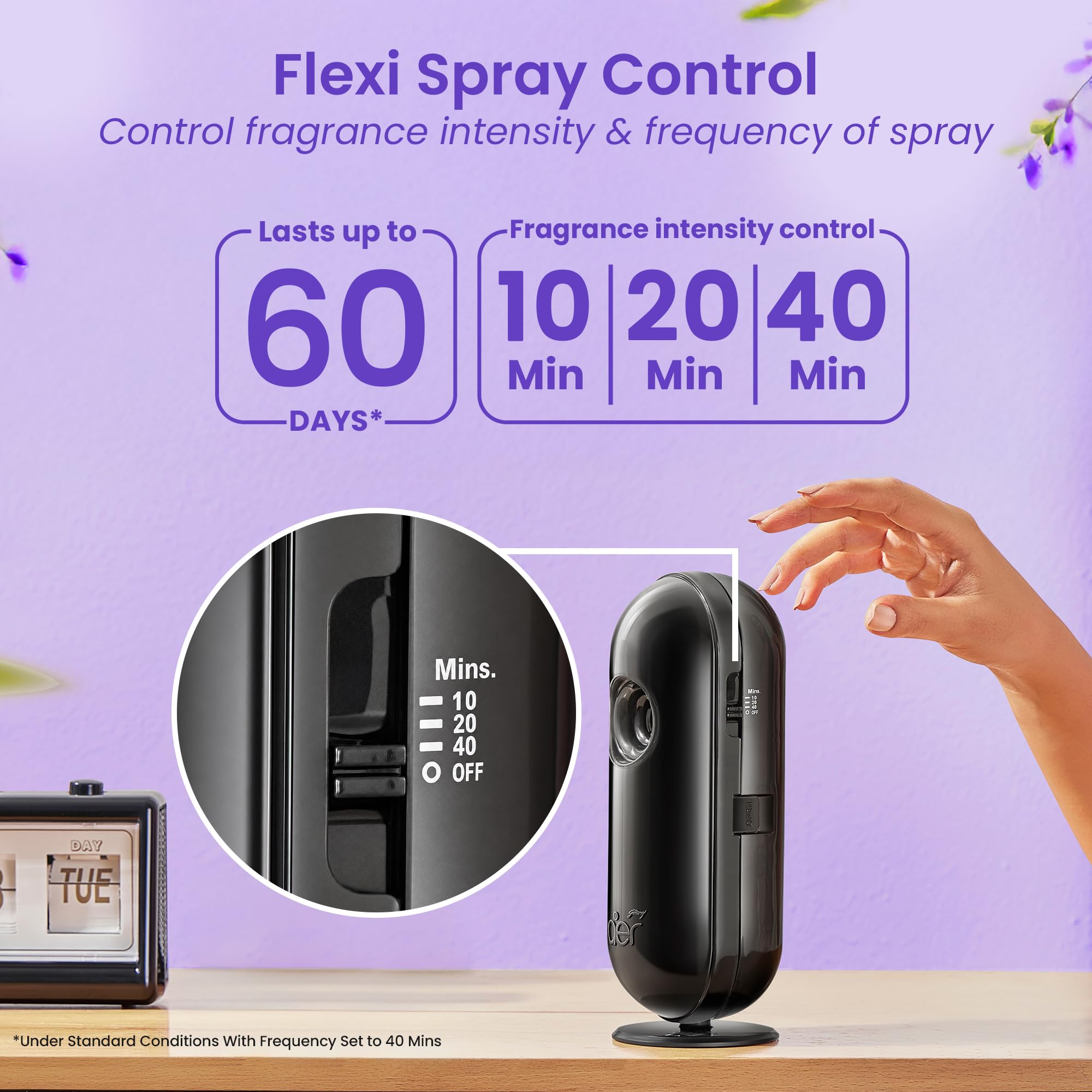 Godrej aer Matic Automatic Room Fresheners Refill Pack | Violet Valley Bloom | 2000 Sprays Guaranteed | Lasts up to 60 days (210ml) image 4