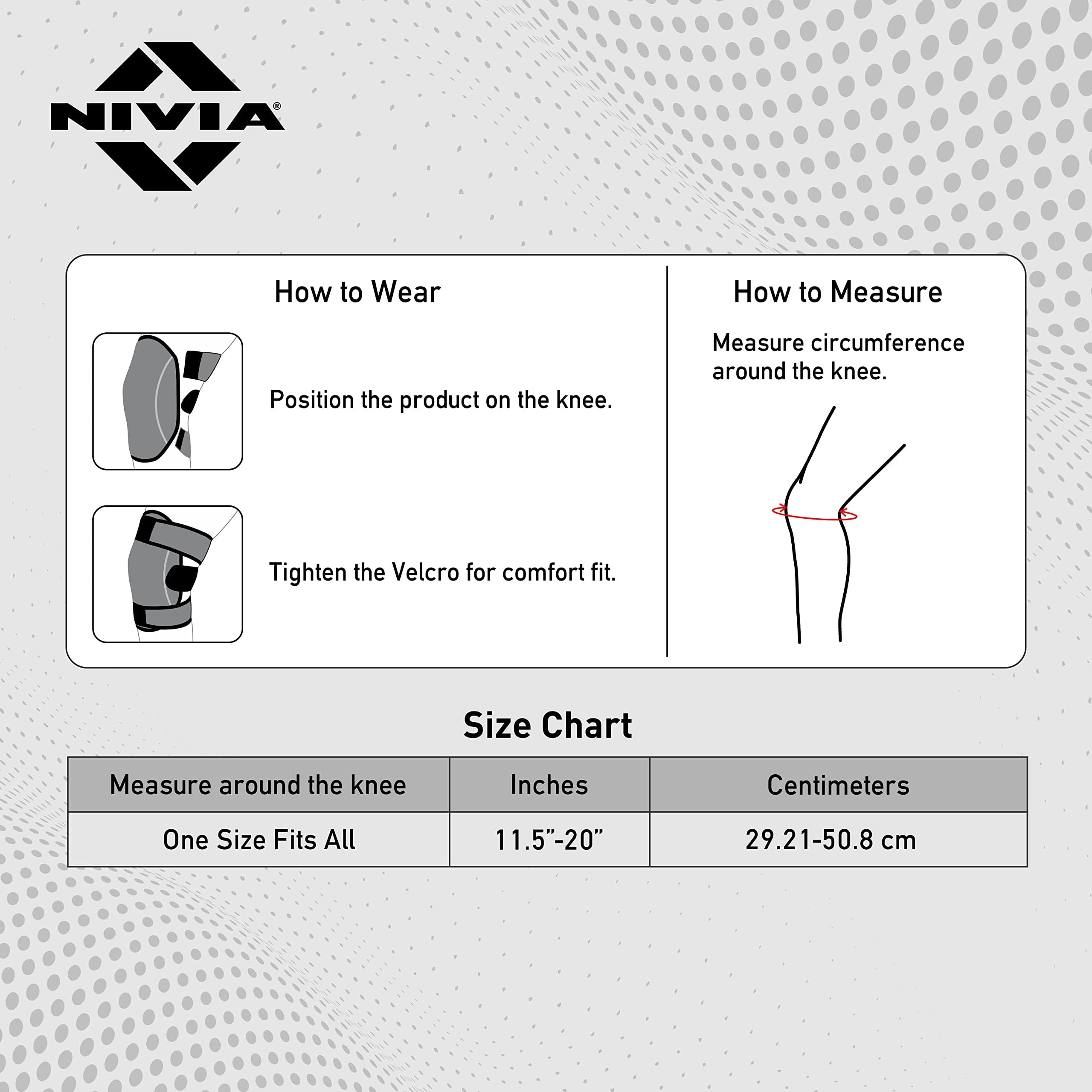 Nivia Adjustable Knee Support for Men & Women, Comfortable Compression Sleeve with Velcro Strap, Ideal for Sports, Gym, Running, Fitness & Joint Protection, Black/Red (Single Piece) image 2