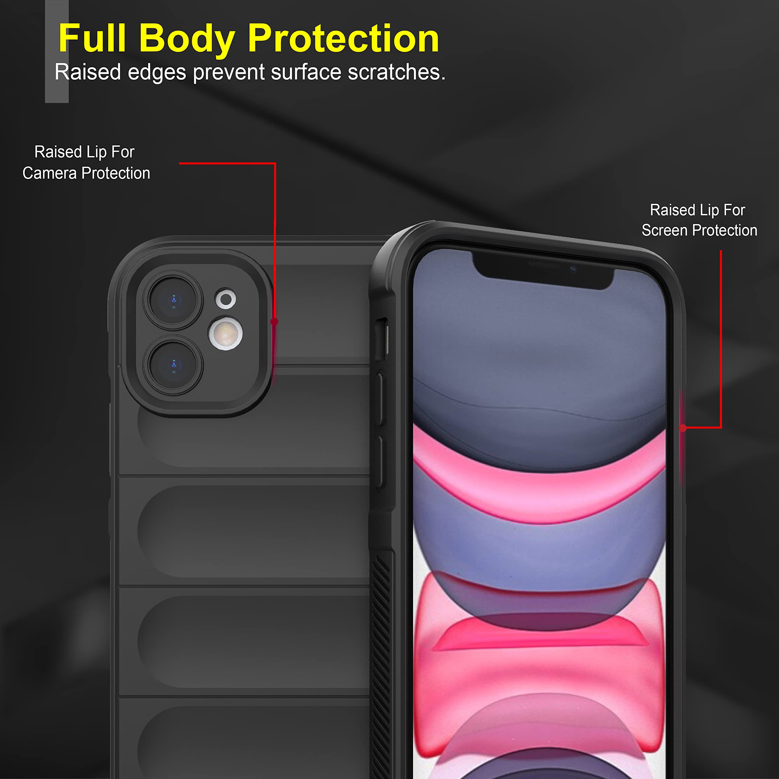 Zapcase Back Case Cover for iPhone 11 | Compatible for iPhone 11 Back Cover | Liquid Silicon Magic Case with Camera Protection | Black image 3