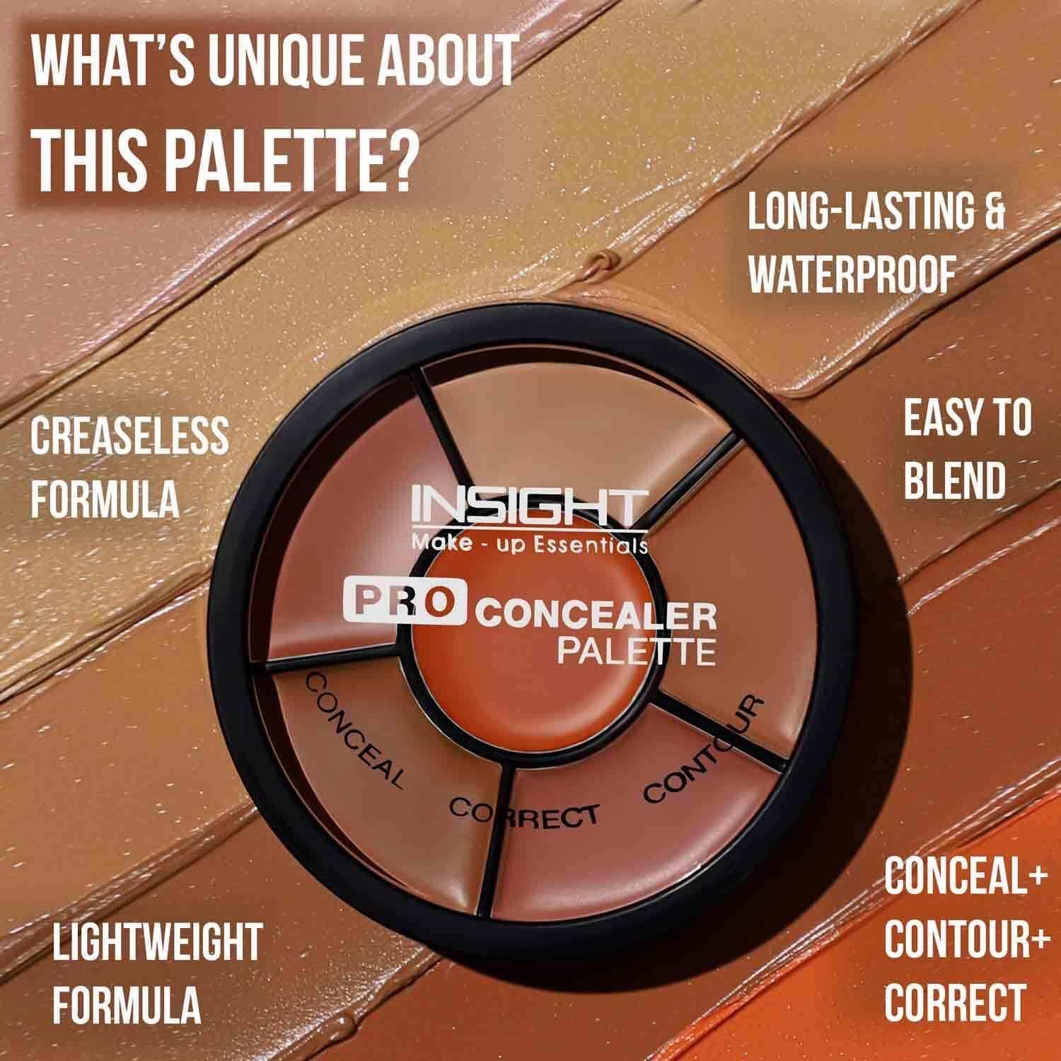 INSIGHT Pro Concealer Palette - Shade Corrector | Makeup Wheel for Face | Satin–Matte Finish | 3-in-1 Conceal, Contour & Correct | Waterproof | Full Coverage | 15gm image 2