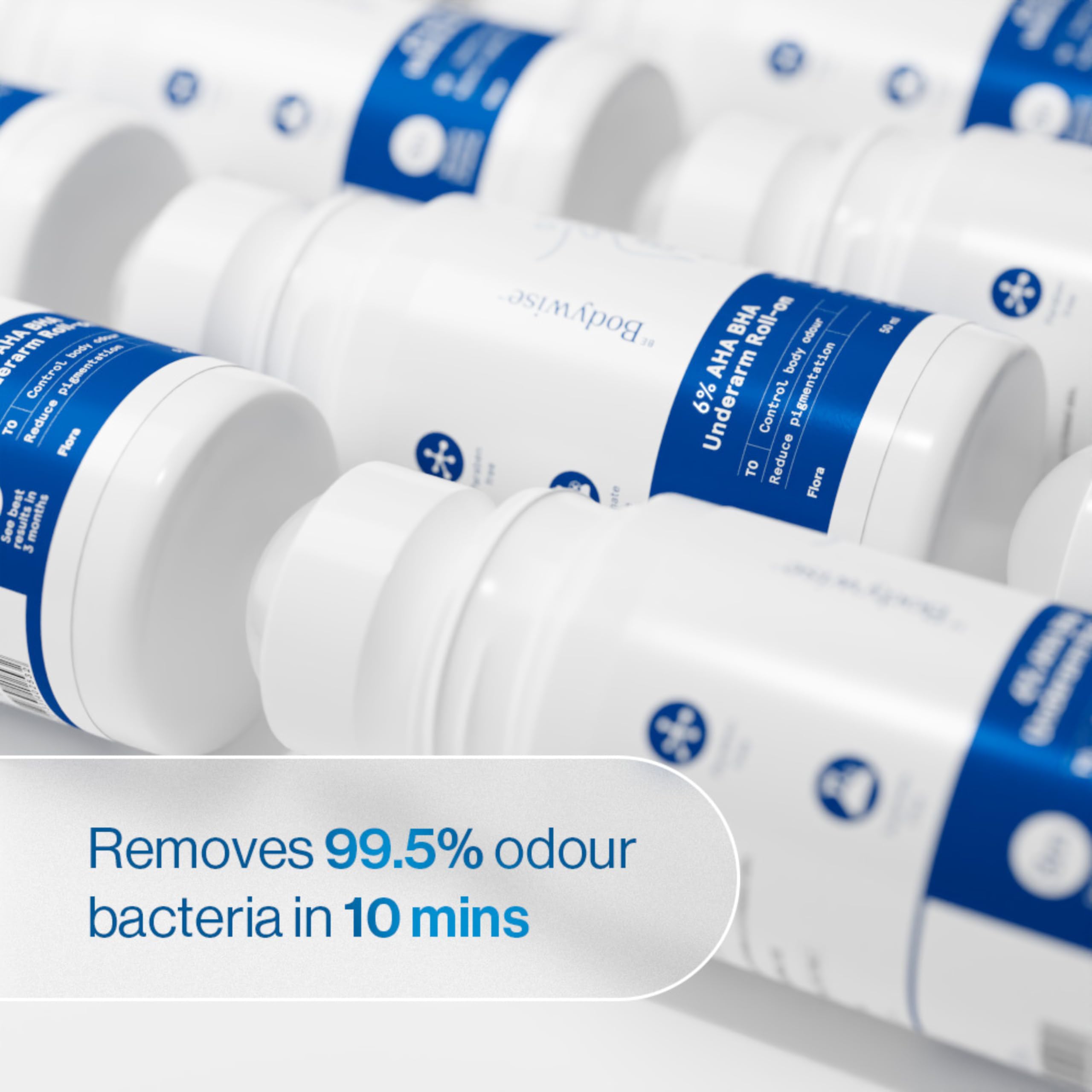 Be Bodywise 6% AHA BHA Underarm Roll On Deodorant,Flora Fragrance,1% Mandelic, 4% Lactic,1% Salicylic & Kojic Acid, Prevents Body Odour,Fades Pigmentation,Kills Bacteria, Alcohol & Aluminum Free, 50ml image 4