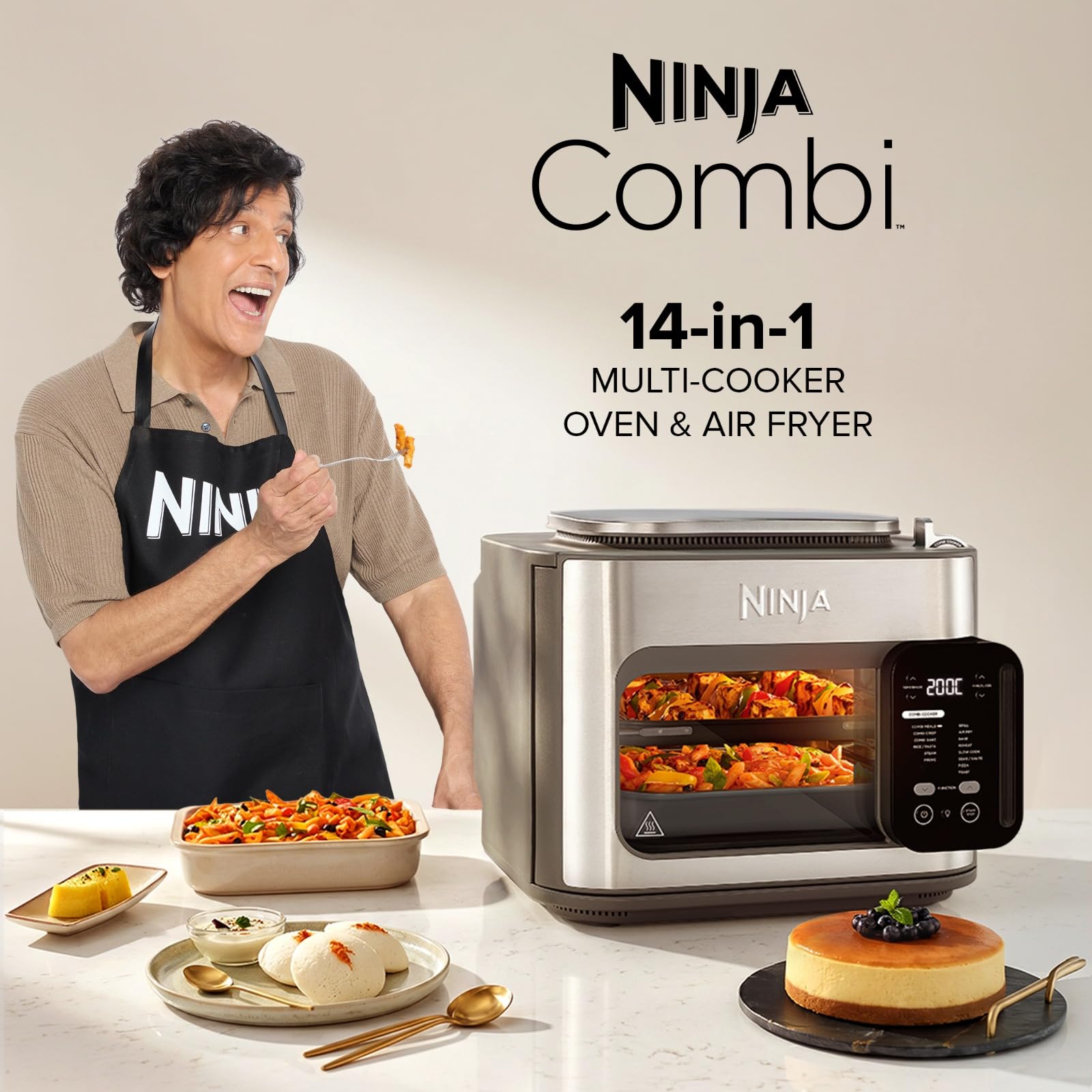 Ninja Combi 14-in-1 Multi-Cooker, Oven, & Air Fryer (12.5L) | HyperSteam & Air Fry Technology, Cooks 3-Part Family Meals in 15 Mins, Healthy Oil-Free Cooking, Digital Display image 2