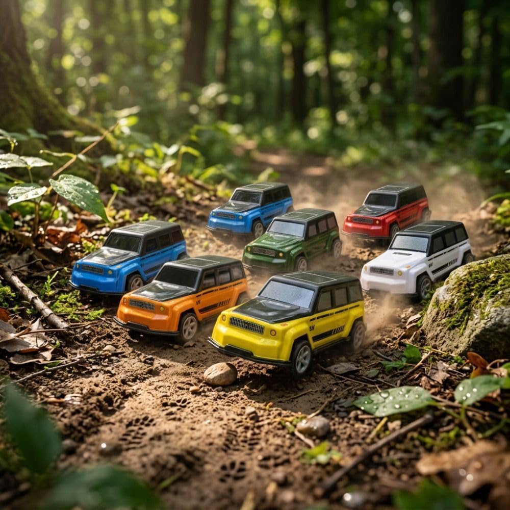 Khasala Brothers® Mini Racing Metal Pull Back Car Set for Kids, 6Pcs High-Speed Friction Powered Vehicles Colorful Toy Cars for Kids (6 G-Wag car) image 3