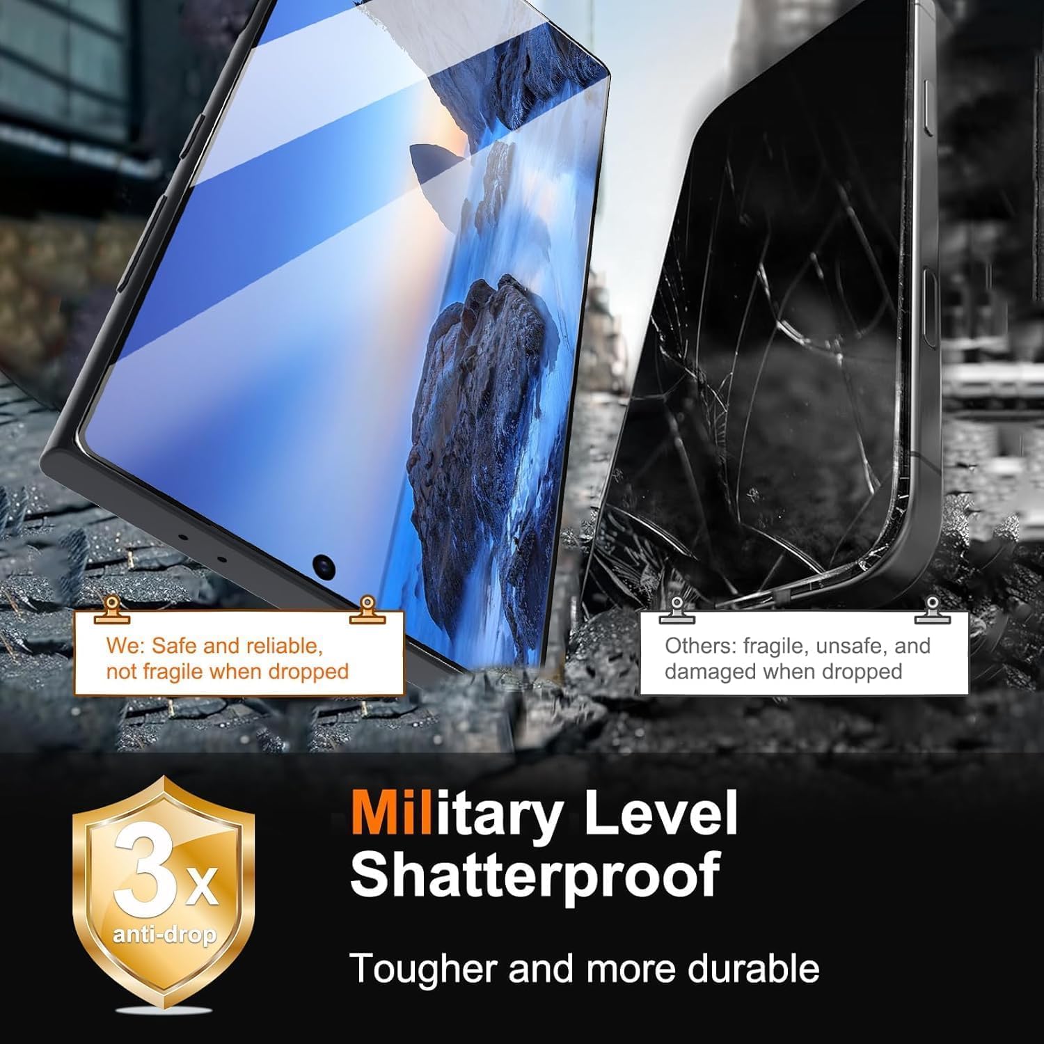 OpenTech® Military-Grade Gorilla Tempered Glass for Samsung Galaxy S25 Ultra (6.9 Inch) with Fingerprint Unlock, Edge to Edge Coverage - Case Friendly, Anti-scratch and Bubble free installation kit image 3