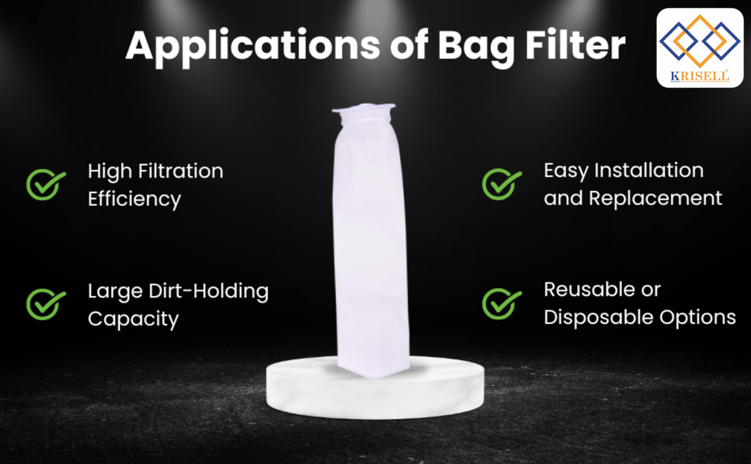 Sediment Filter FB-20-5M, Filter Bag 5 Micron for Filtering Sand, Dirt, Rust from Water (20 inch, PP, White, Pack of 2) image 4
