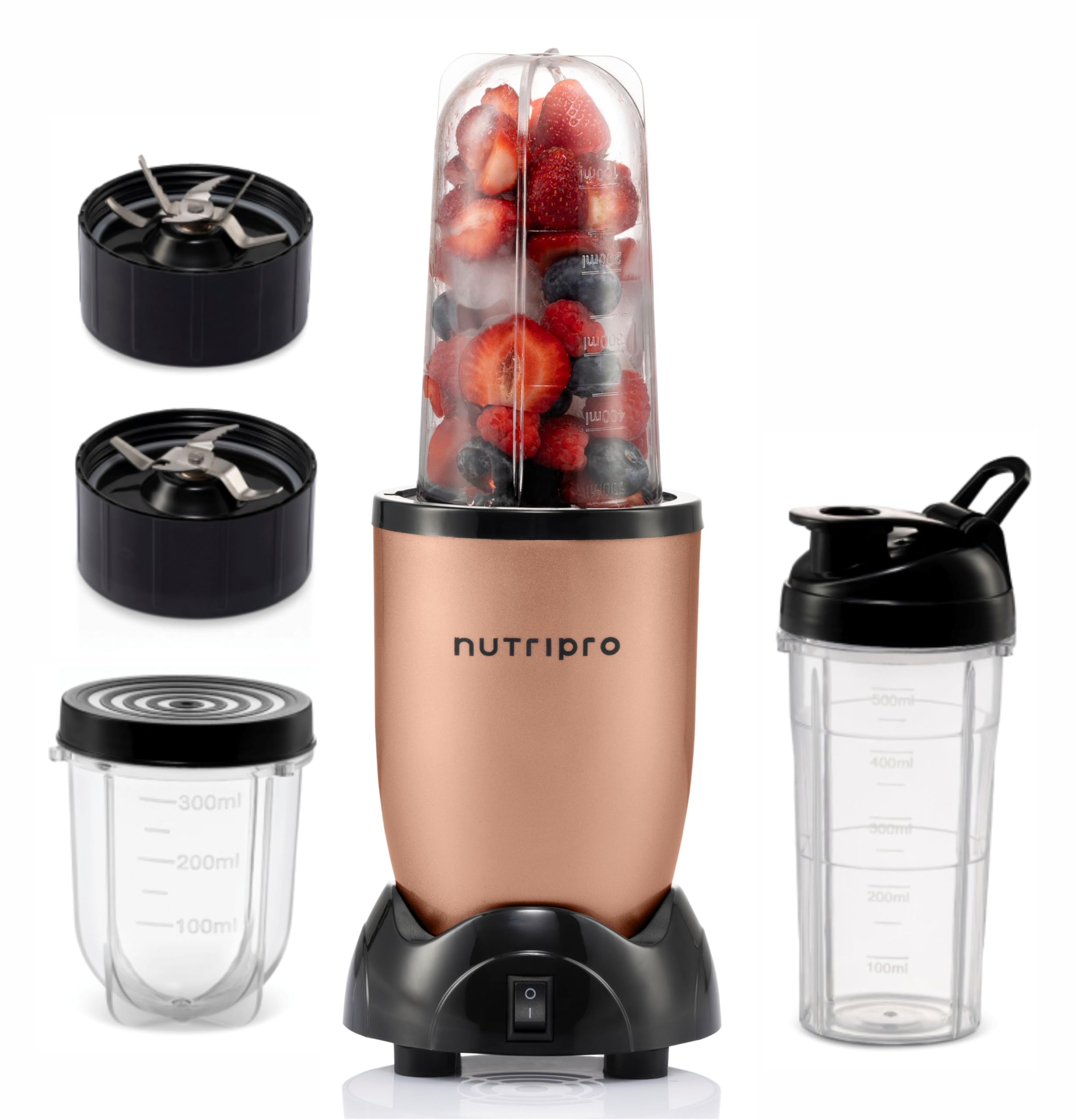 NutriPro Juicer Mixer Grinder - Smoothie Maker - 500 Watts (2 Jars & 1 Blade, Silver) - 2 Year Warranty