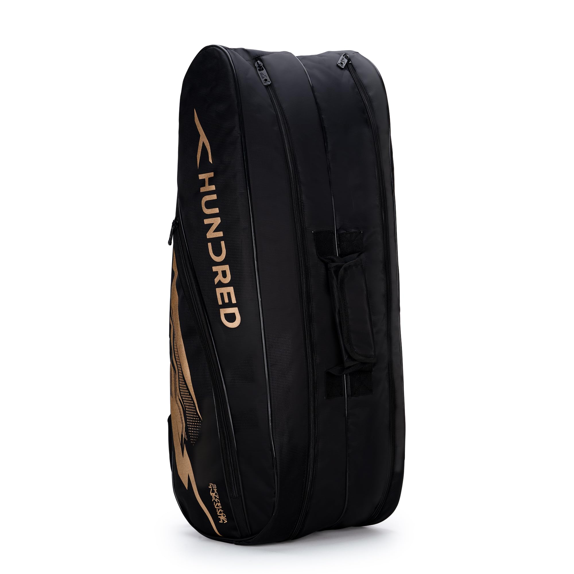 Hundred Cosmogear Badminton Kit-Bag (Black)|Double Zipper|Bag with Front Zipper Pocket, Polyester image 2