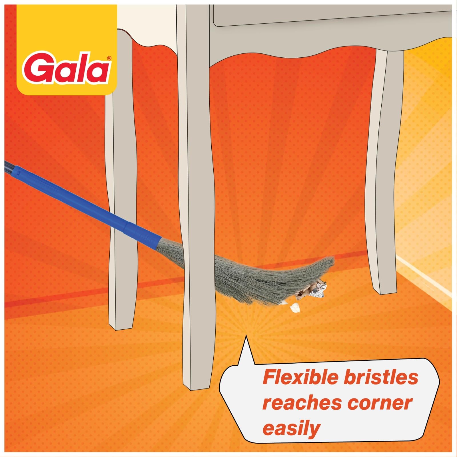 Gala No Dust Broom 2 in 1 with Extendable Handle for Ceiling and Floor Cleaning, Long Handle Jhadu image 5