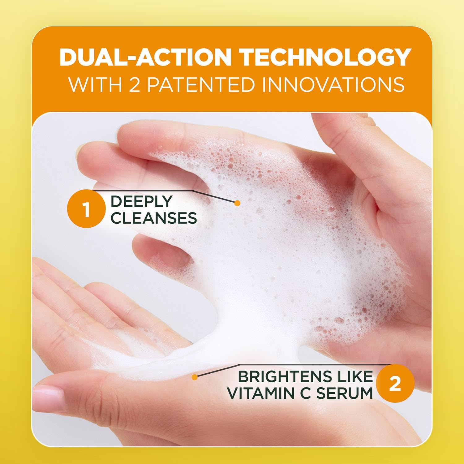 Garnier Vitamin C + Serum Face Wash | Visibly Brighter Skin in Just 1 Wash | Gentle cleanser for Skin Brightening & Tan Removal | For dry, oily, sensitive skin | Facewash for Women & Men | 100gm image 5