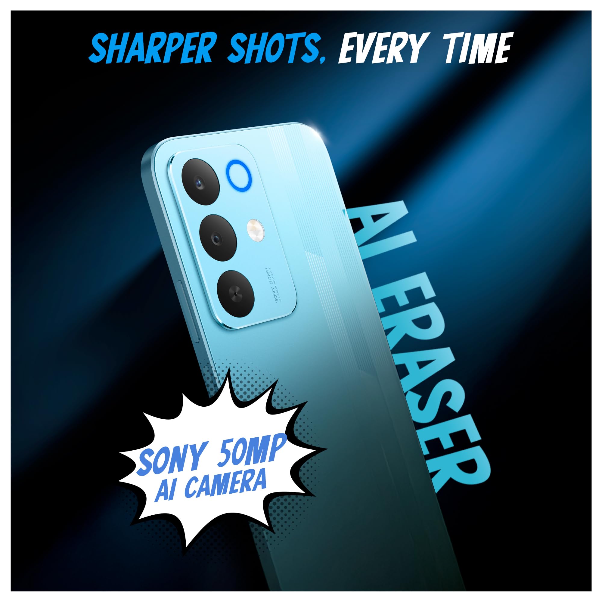 realme NARZO 90x 5G (Flash Blue 2026, 6GB+128GB) | 7000mAh + 60W Biggest Battery & Fastest Charging in the Segment* | 144Hz Bright Display | Sony 50MP AI Rear Camera | 400% Ultra Boom Speaker image 4