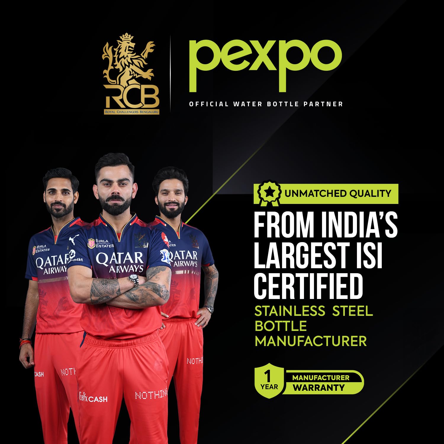 PEXPO Water Bottle 1 ltr Stainless Steel Sports/Fridge Bottle with Sipper Cap | Single Wall | For Home, Office, Gym, Travelling | Lightweight | BPA Free | Craft Pro 950ml | Grey-Knight Black Ombre image 3