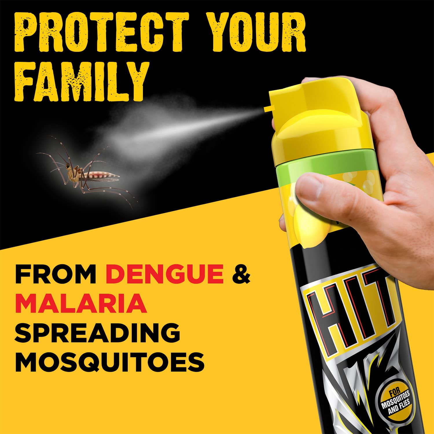 HIT Flying Insect Killer - Mosquito & Fly Killer Spray | Lime Fragrance | Instant Kill | Protection from Dengue & Malaria, 400ml image 4