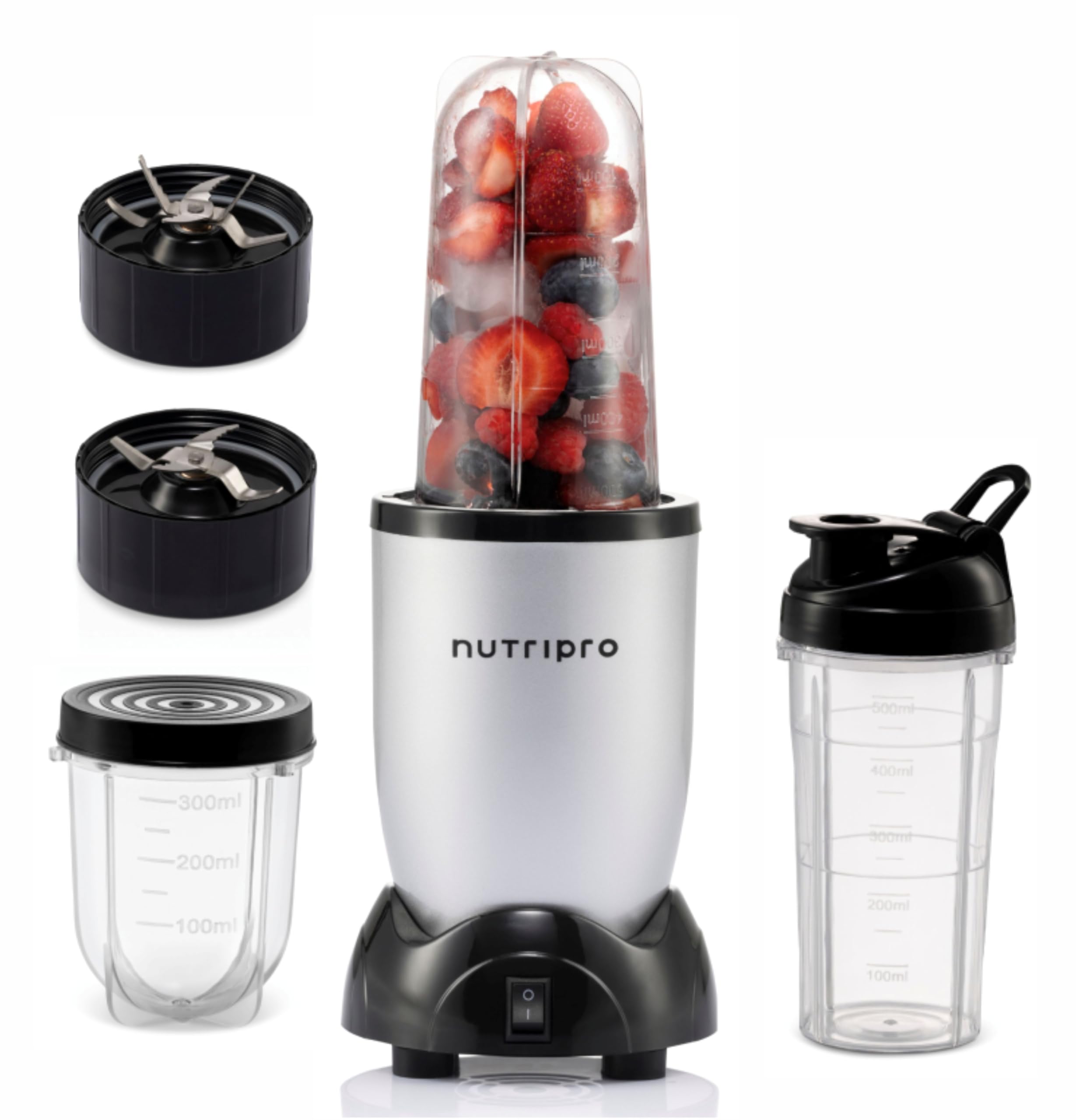NutriPro Juicer Mixer Grinder - Smoothie Maker - 500 Watts (2 Jars & 1 Blade, Silver) - 2 Year Warranty image 2